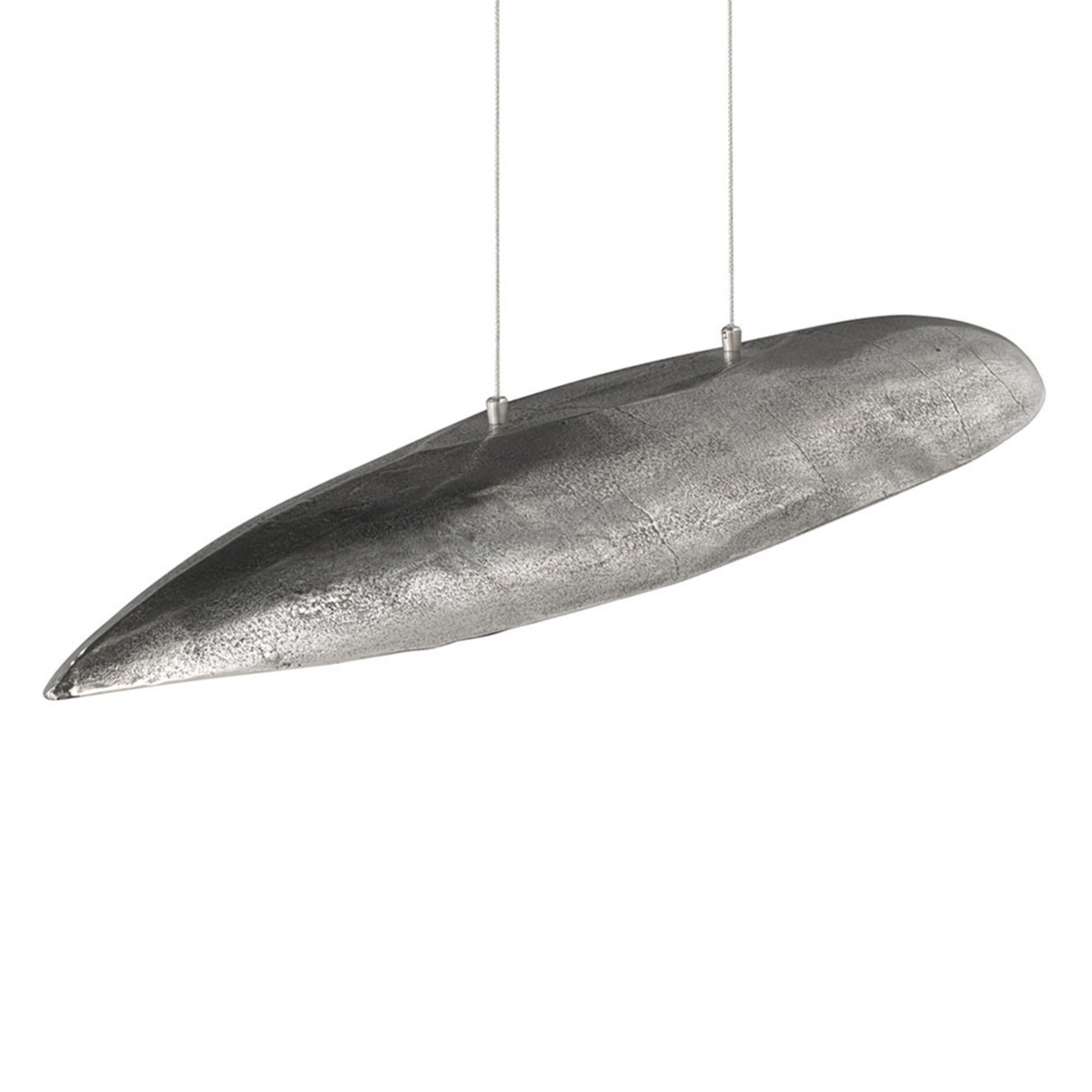 Fischer & Honsel Colmar LED hanging light, length 140 cm, nickel, for Living / Dining Room, aluminium, glass, 30 W, energy efficiency: A+, L: 140 cm, W: 28.5 cm