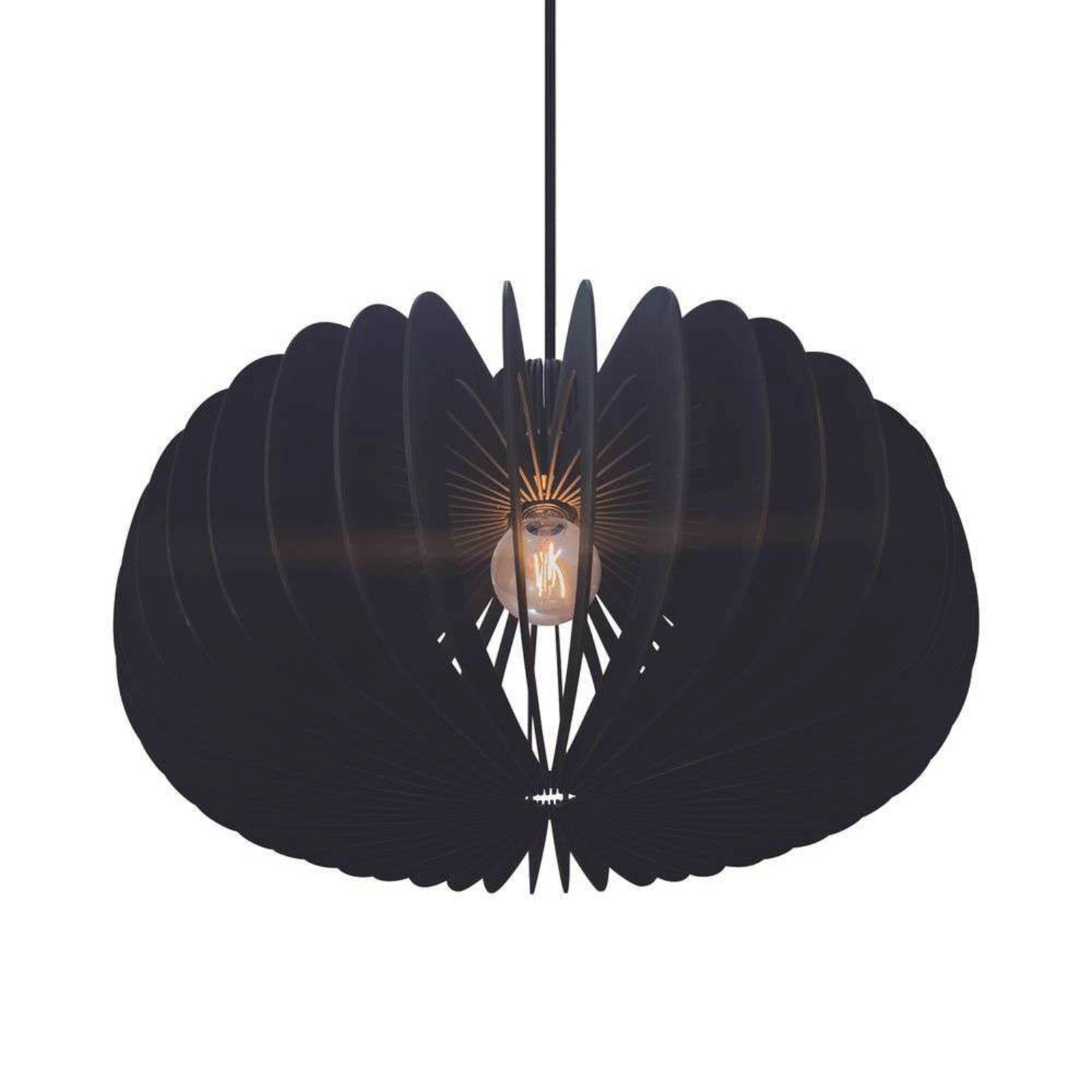 Riputatav lamp Hazo, Ø 65 cm, must, puit