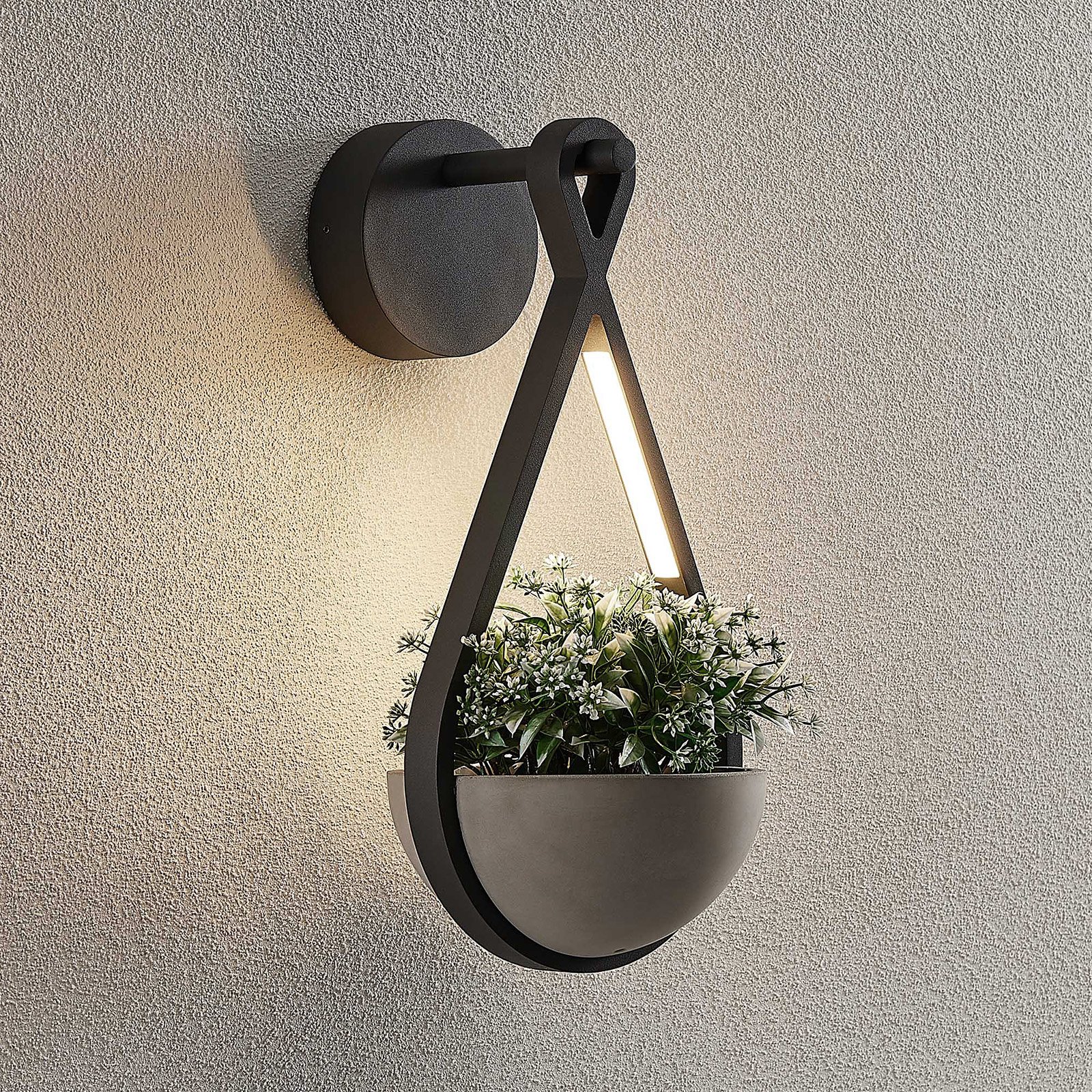 Florka Buiten Wandlamp IP54 Dark Grey - Lucande