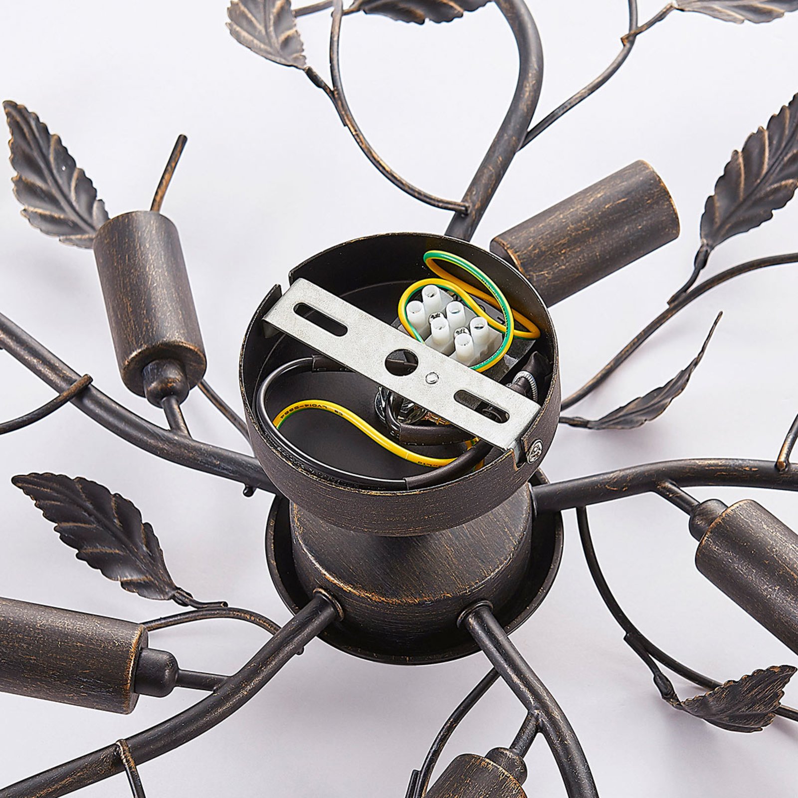 Yos 5 Ceiling Lamp Black-Gold - Lindby