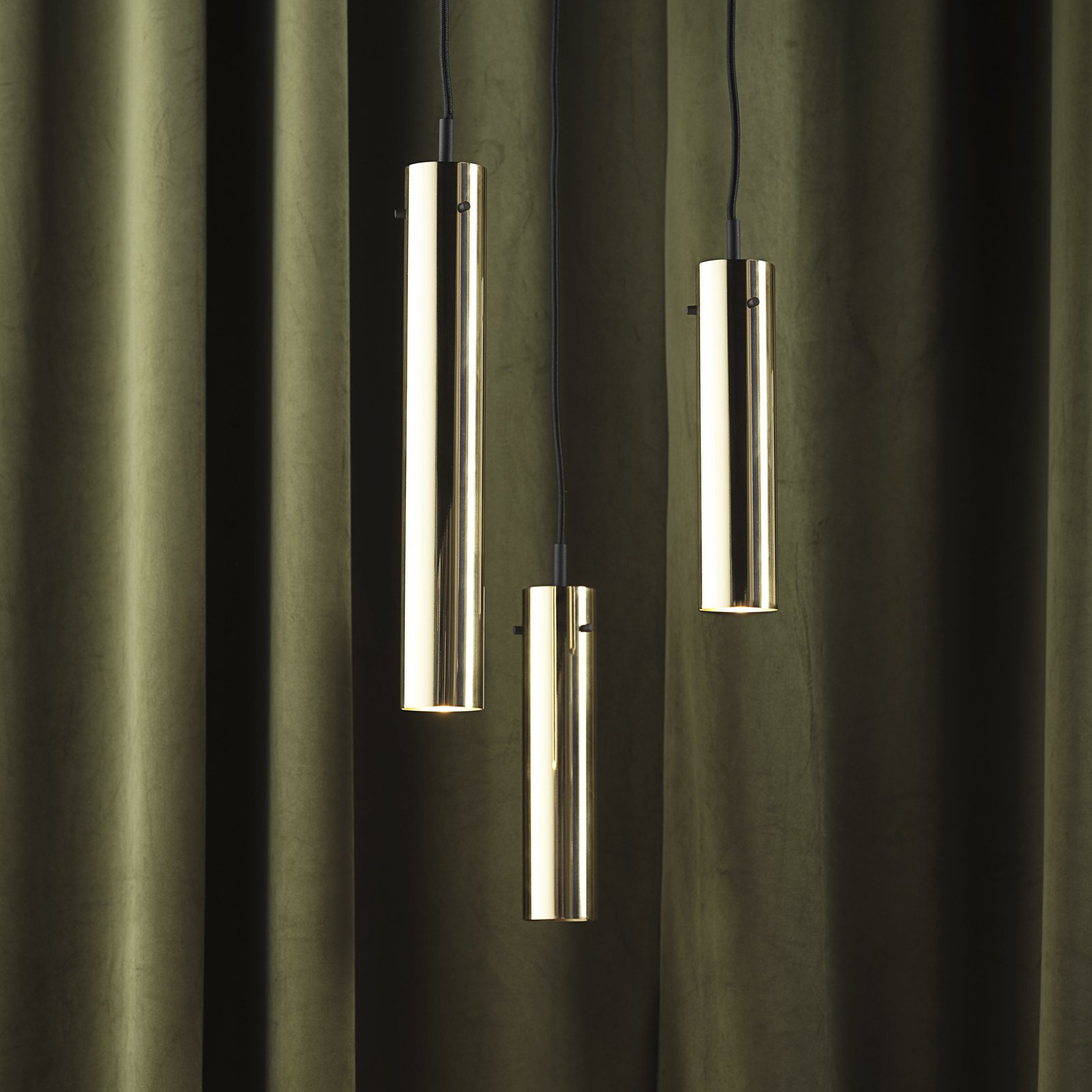 FRANDSEN lámpara colgante FM2014, latón, brillante, altura 24 cm