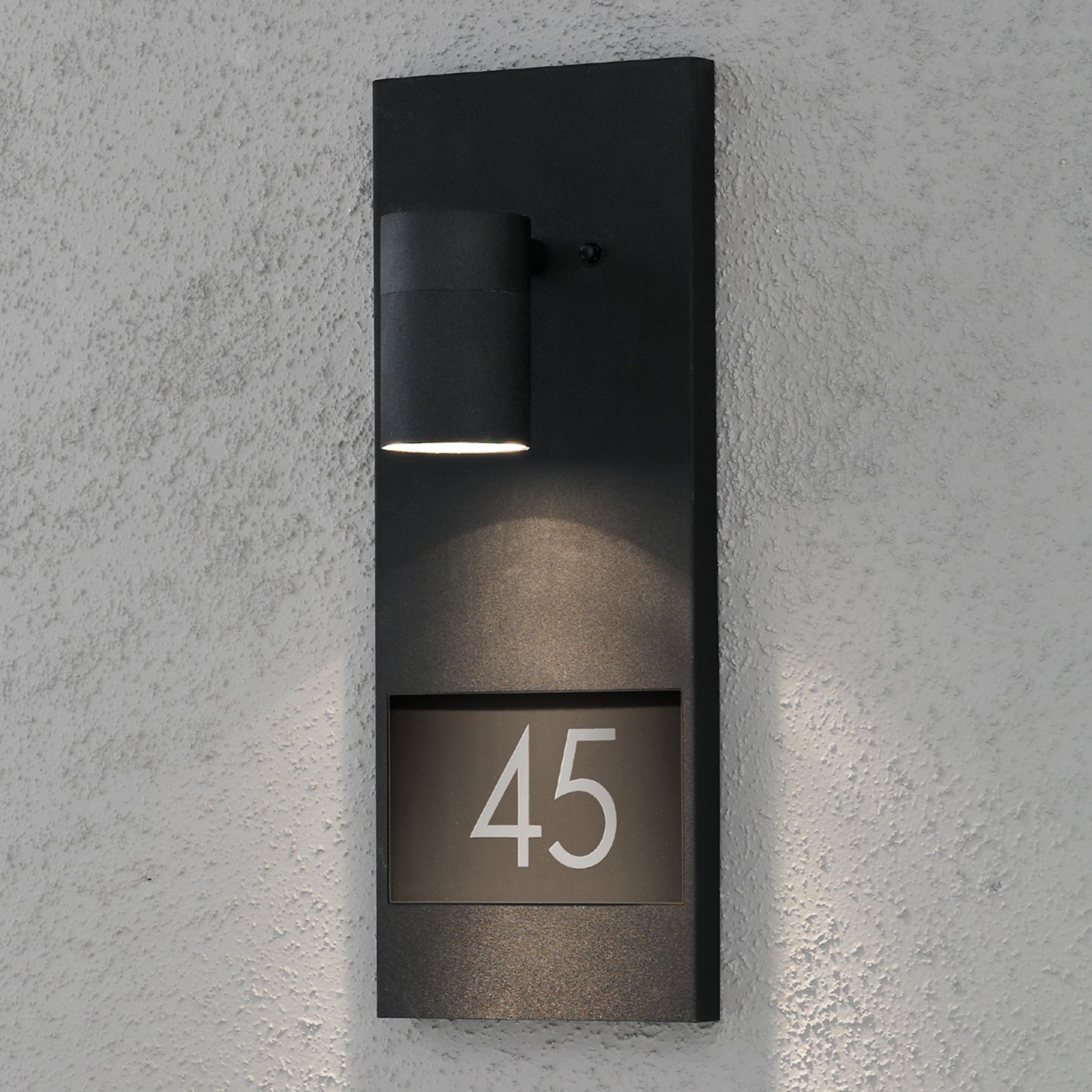 Mooie huisnummerverlichting Modena 7655, zwart