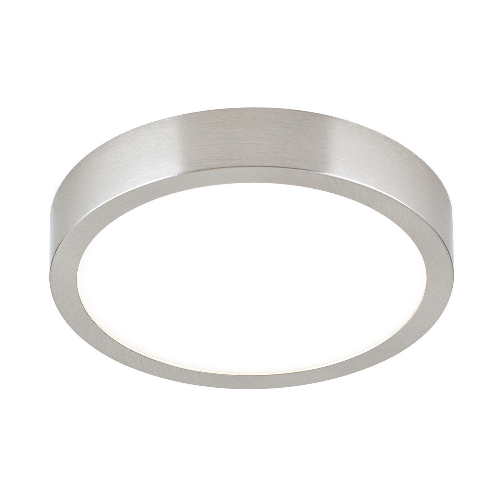 LED ceiling lamp Disc, satin nickel finish, Ø 14 cm, CCT