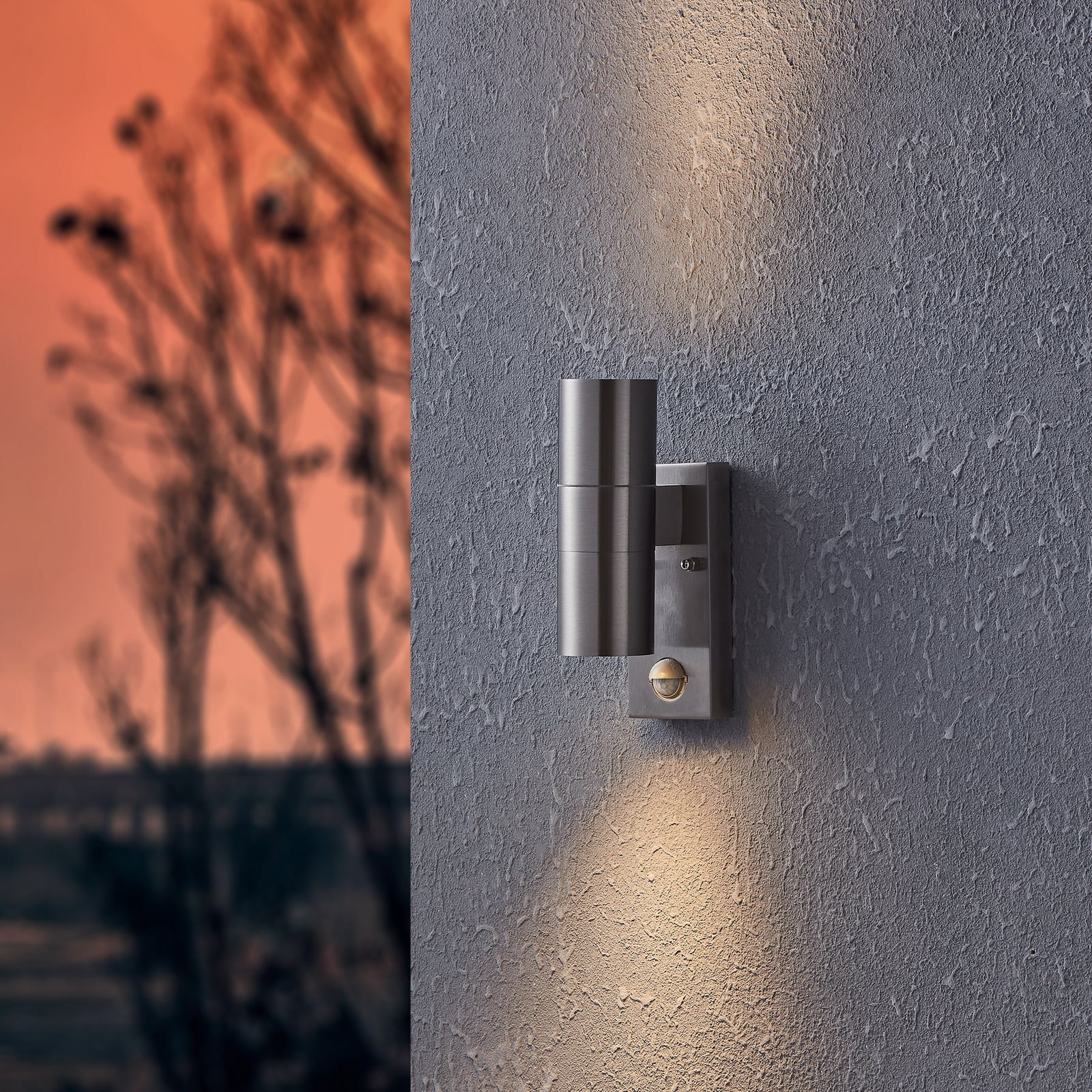 LED sienas lampa Riga 5 nerūsējošais tērauds 21 cm, nerūsējošais tērauds,