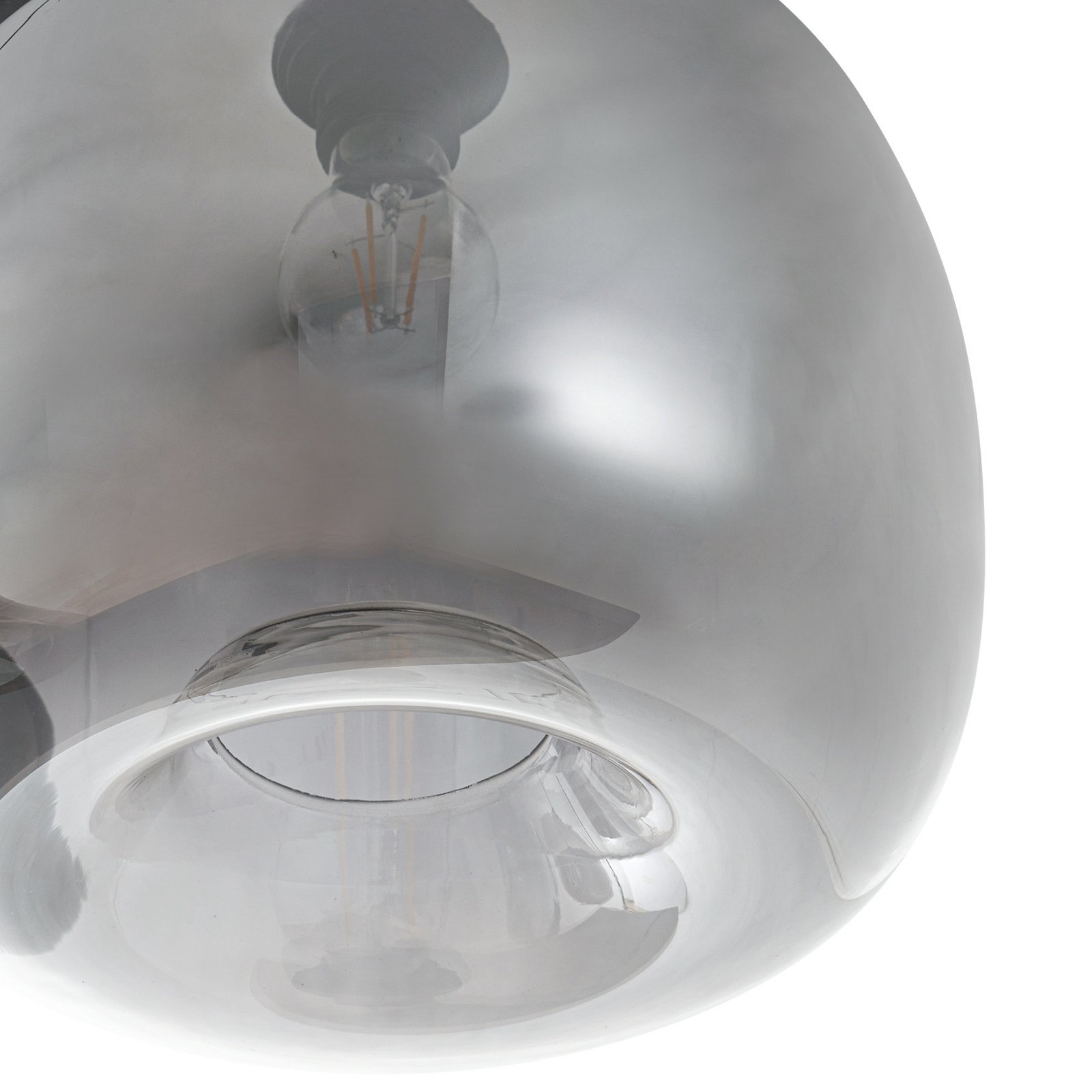 Marla hanglamp, 6-lamps, glas, rookgrijs - Lindby Marla hanglamp, 6-lamps, glas, rookgrijs - Lindby