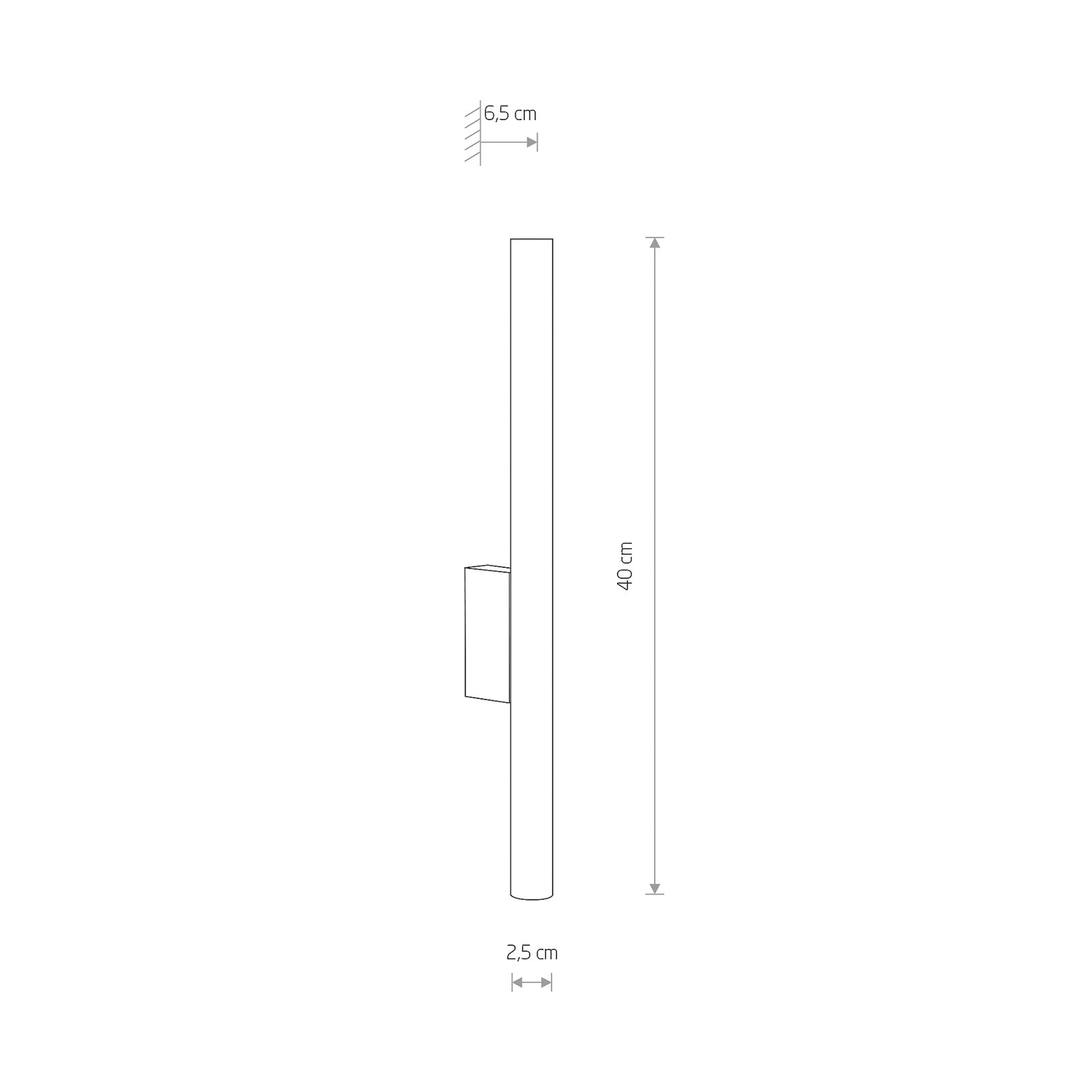 Wandleuchte Laser, goldfarben, Metall, 40 cm hoch, G9