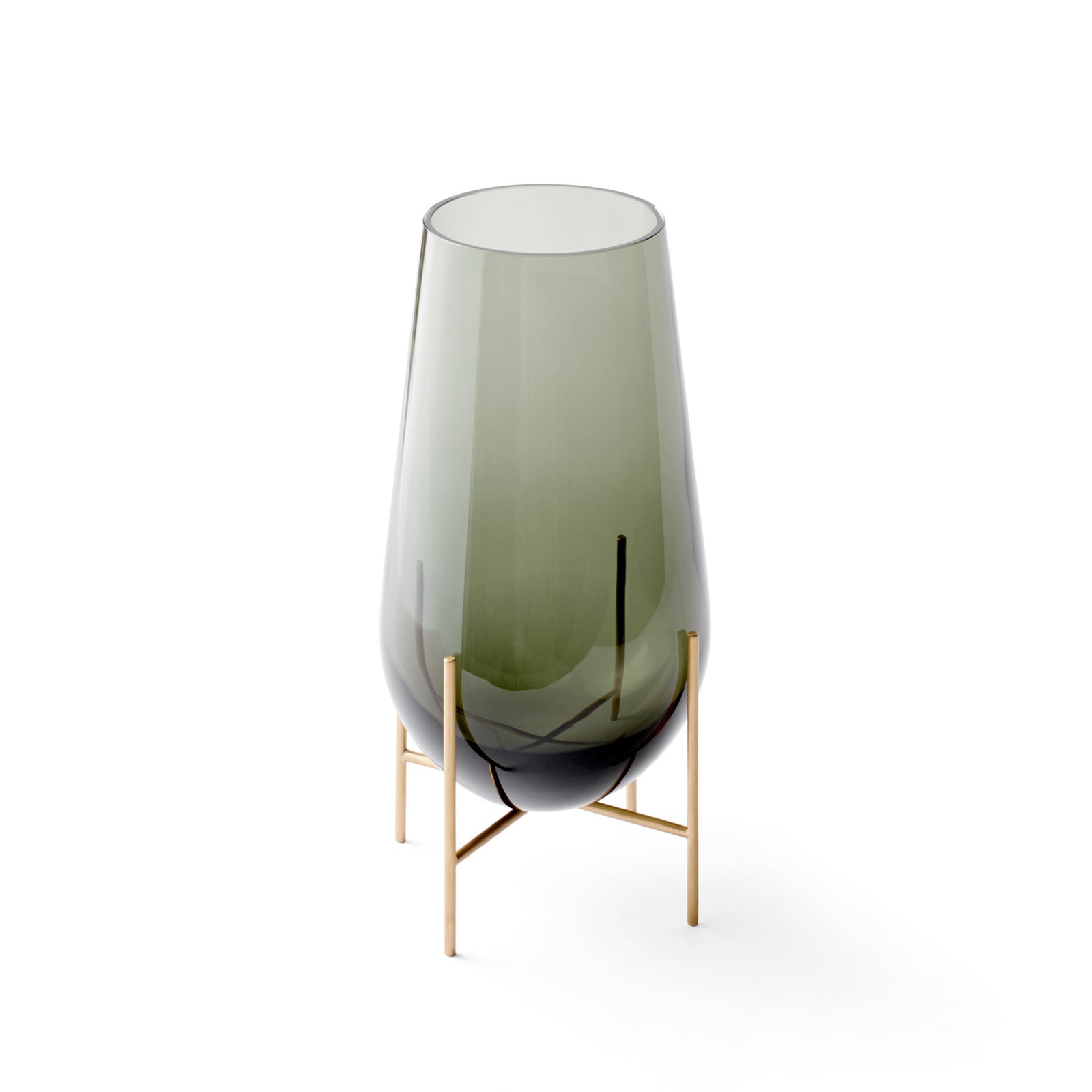 Echasse Vase, Höhe 45 cm, rauchgrau/grün/messing - Audo