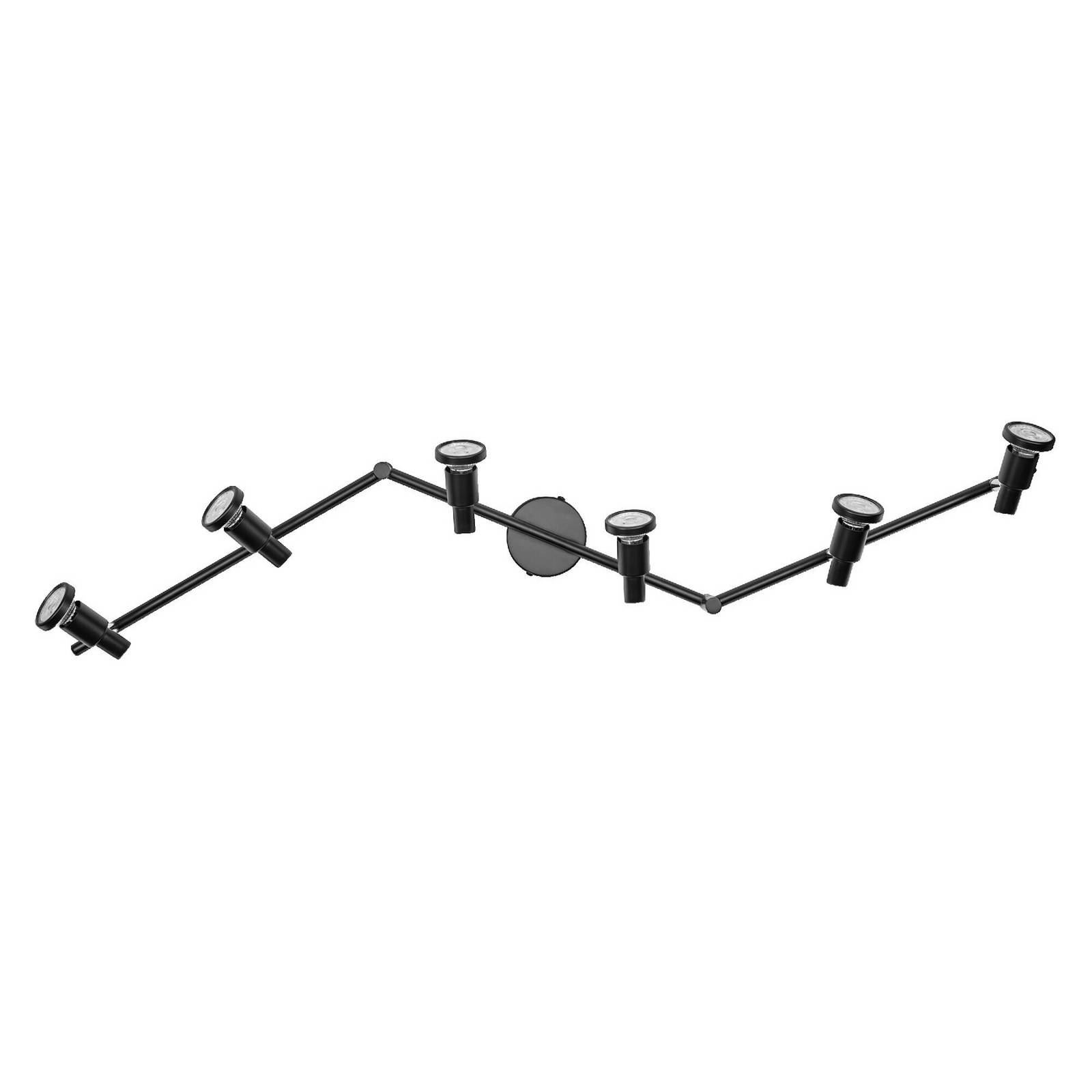 Reflektor sufitowy OSRAM, czarny, 6-punktowa, metalowa GU10-LED 927 ściemniany