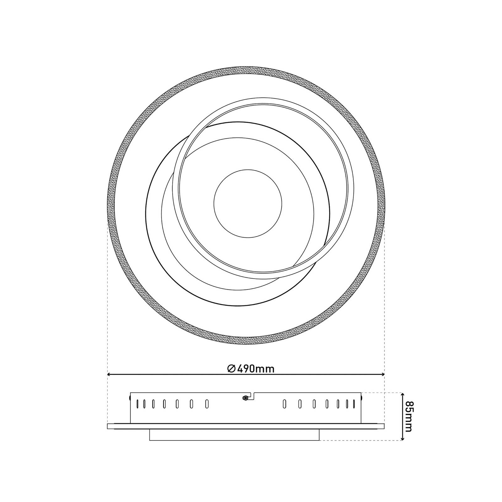 Lampa sufitowa LED Malea. biały/czarny, metal, Ø 49 cm, CCT