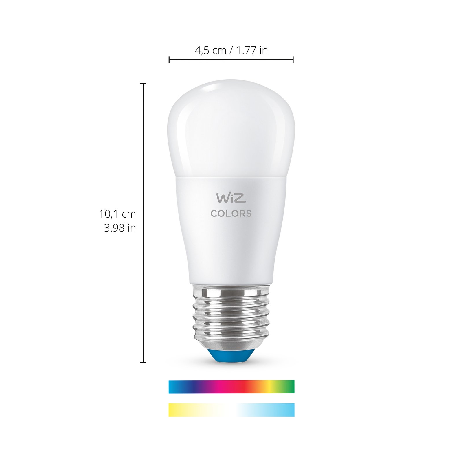 Λαμπτήρας LED WiZ P45 E27 4,9 W πτώση σατινέ RGBW