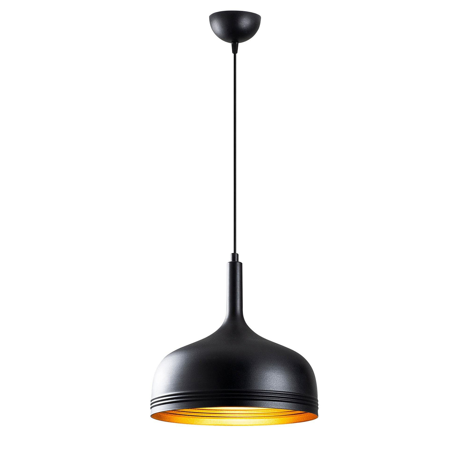 Lampă suspendată Berceste 187BLACK-S, negru, metal, Ø 30 cm