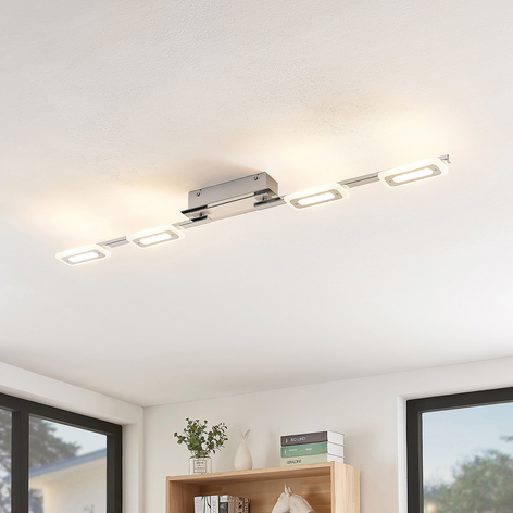 Lindby Silvanos LED-Deckenleuchte in Chrom, 4-fl.