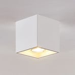 Lindby Parvin downlight aluminio, angular, blanco