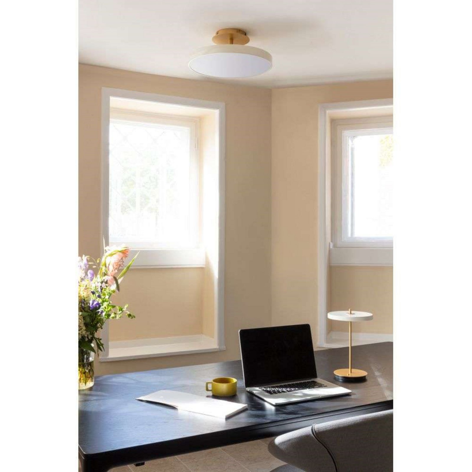 Asteria Up Ceiling Lamp Medium Pearl White - UMAGE