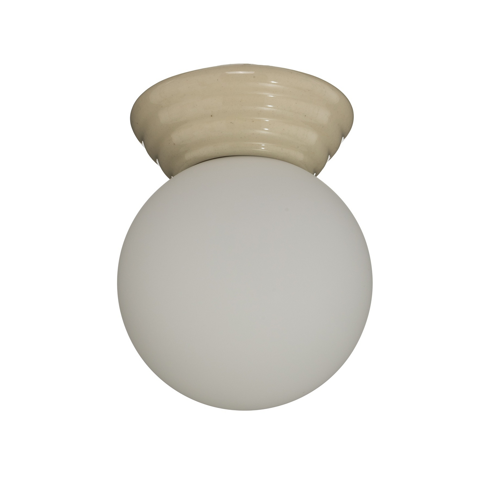 Taklampe Zori, beige/opal, Ø 16 cm, keramikk/glass, IP44 Taklampe Zori, beige/opal, Ø 16 cm, keramikk/glass, IP44