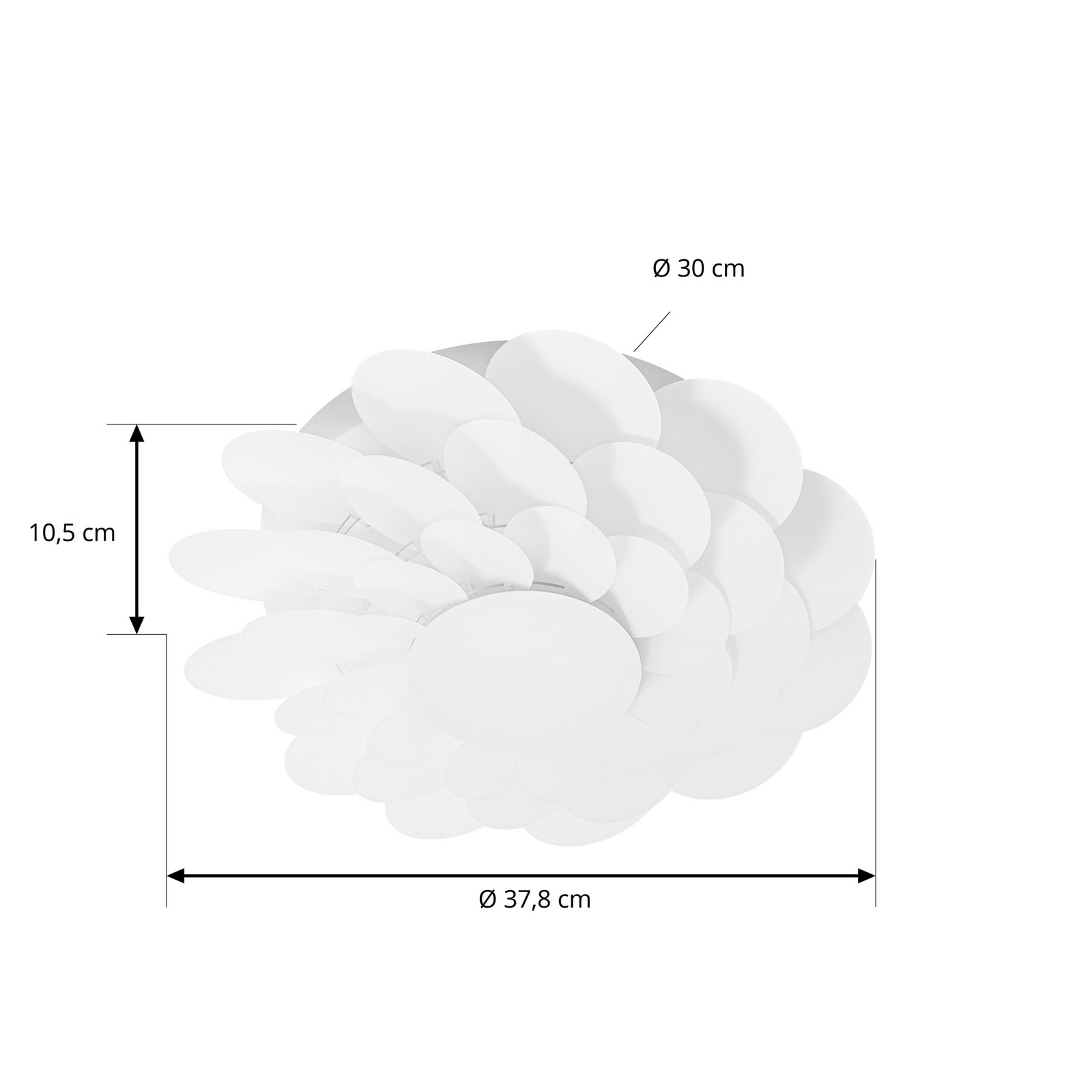Applique murale LED Bloem, blanche, Ø 40 cm, à intensité variable, plastique - Applique murale LED Bloem, blanche, Ø 40 cm, à intensité variable, plastique -
