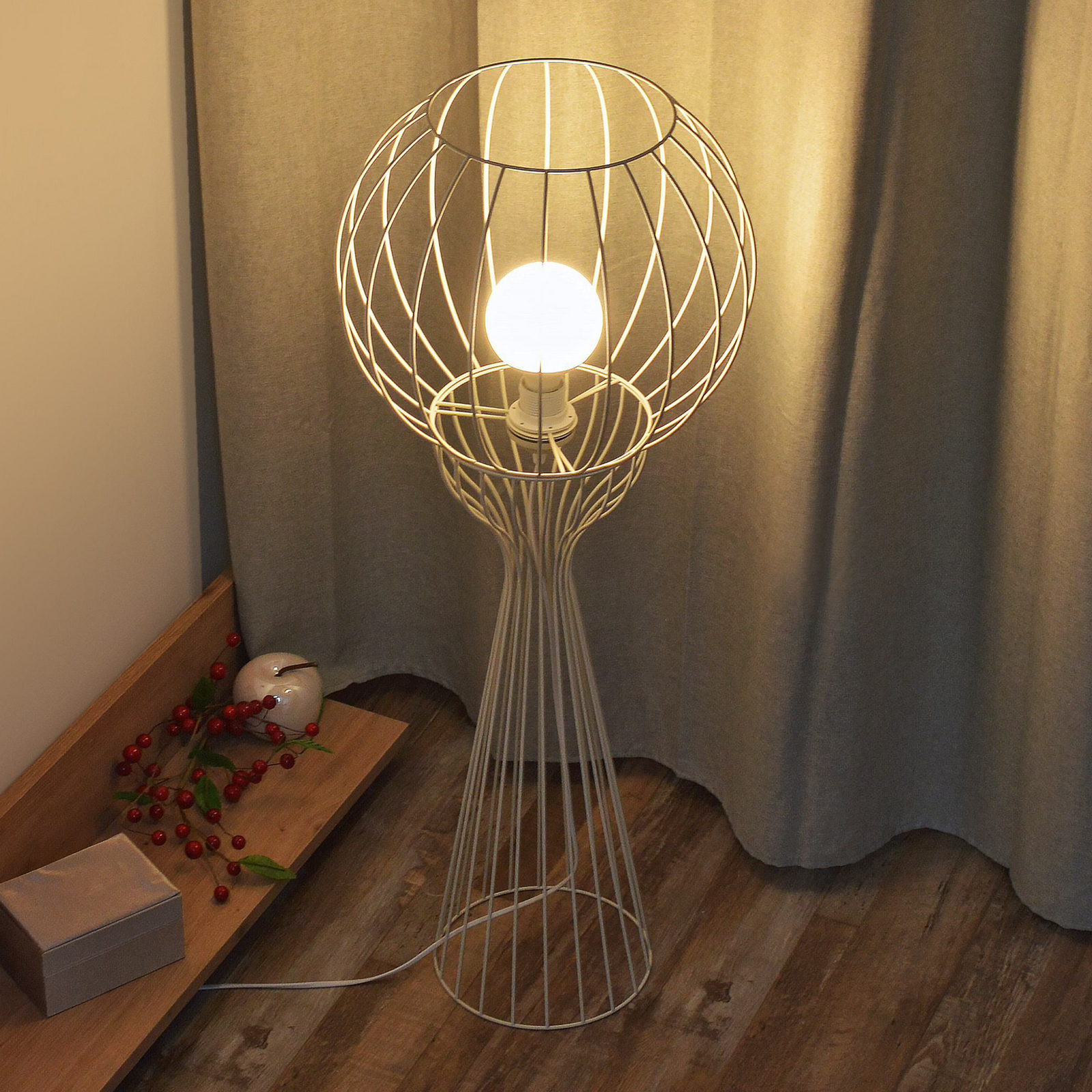 Mercure floor lamp, sand, metal/plastic, height 93 cm