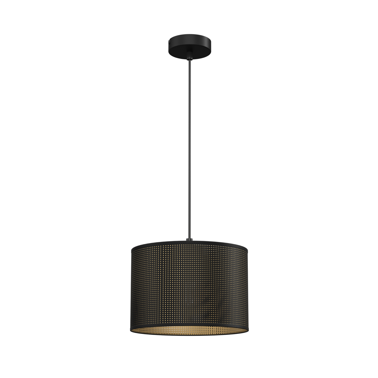 Lámpara colgante Jovin 1 luz Ø 25cm, negro/oro