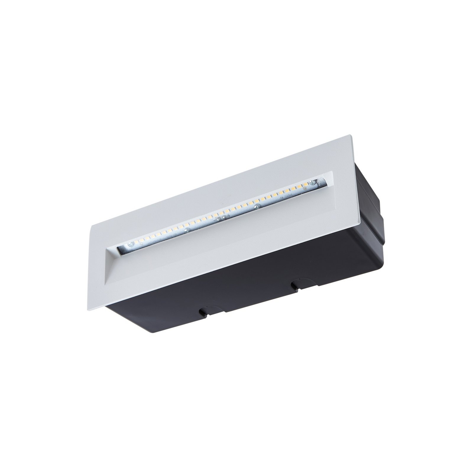 Lucande LED recessed wall light Loya, 23 x 8 cm, white, IP54