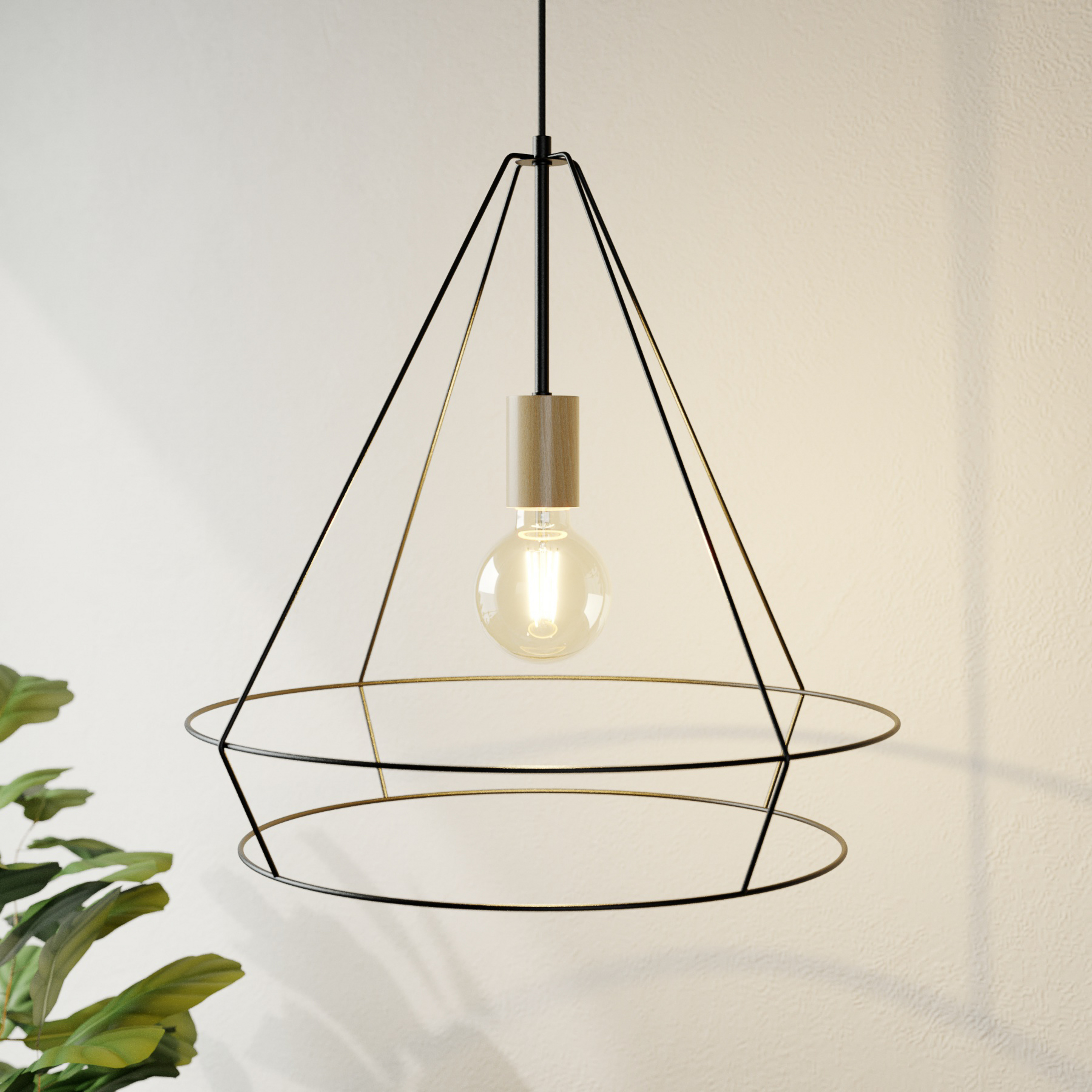 Envostar Otevřená závěsná lampa s kovovým stínidlem, hranatá