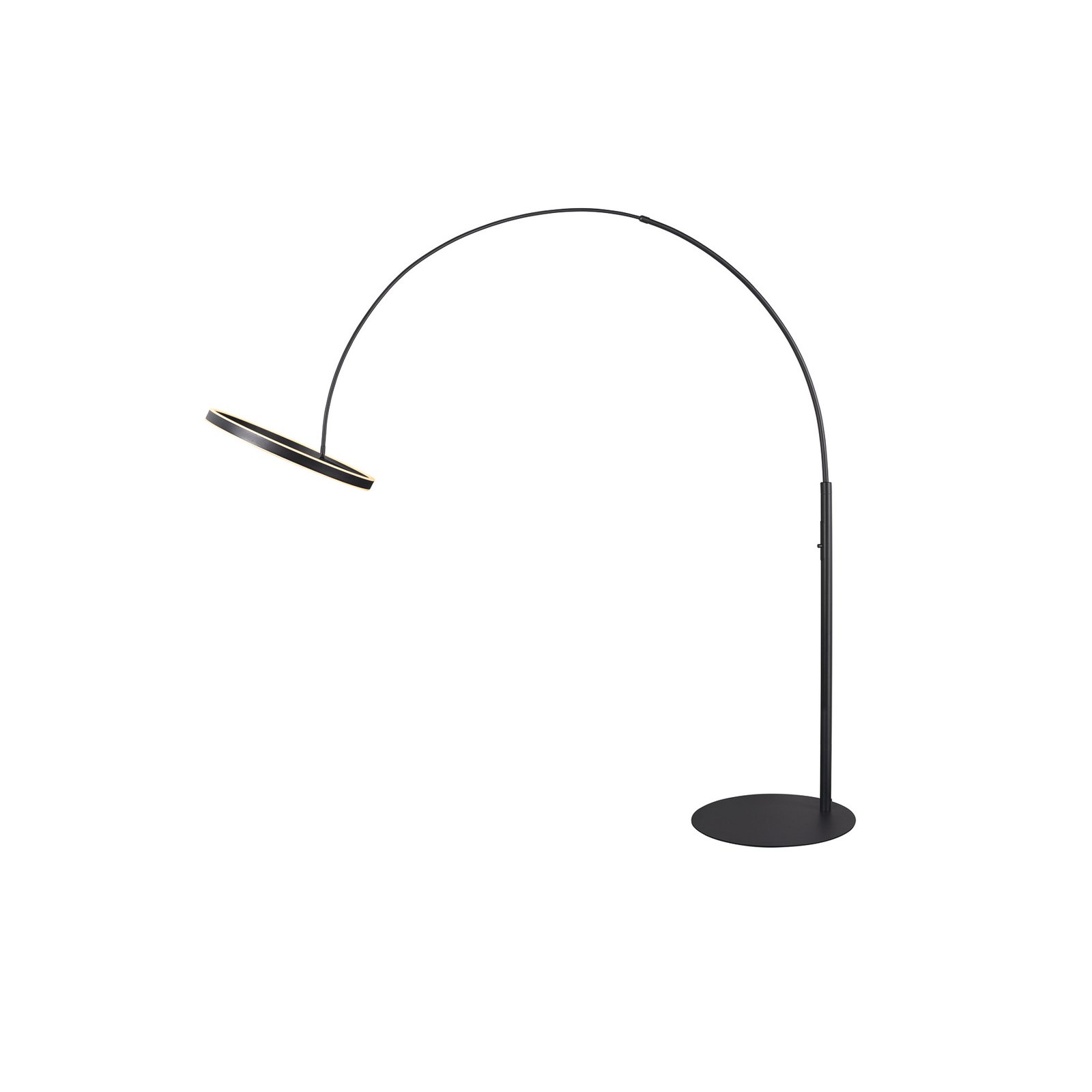 SLV LED-golvlampa One Bow FL, svart, stål, höjd 232 cm