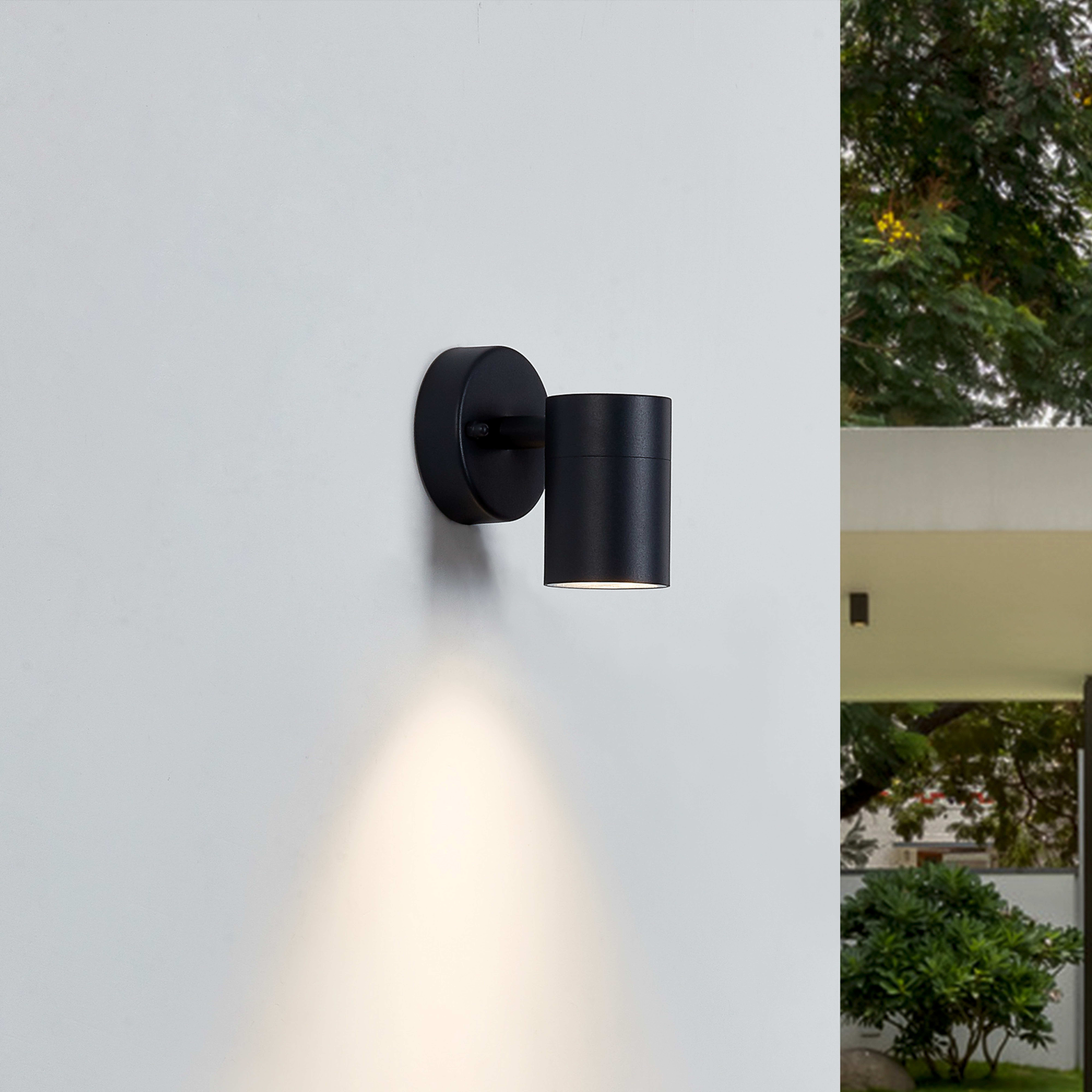 Φωτιστικό τοίχου Lindby Inaye, GU10, 12 cm, μαύρο, αλουμίνιο