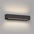 LED outdoor wall lamp Doro, grey, aluminium, width 38 cm, 2-bulb.