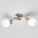 Lindby ceiling lamp Elaina, 30 cm, 2-bulb, nickel, glass, E14