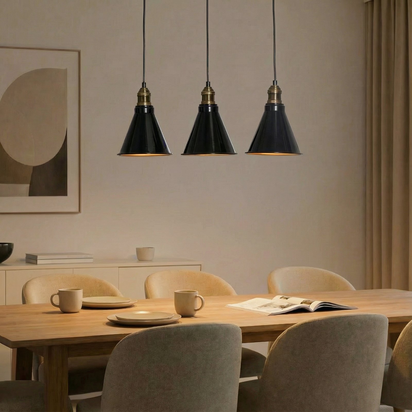 Hanging light Berceste 251-S1 3-bulb black/gold