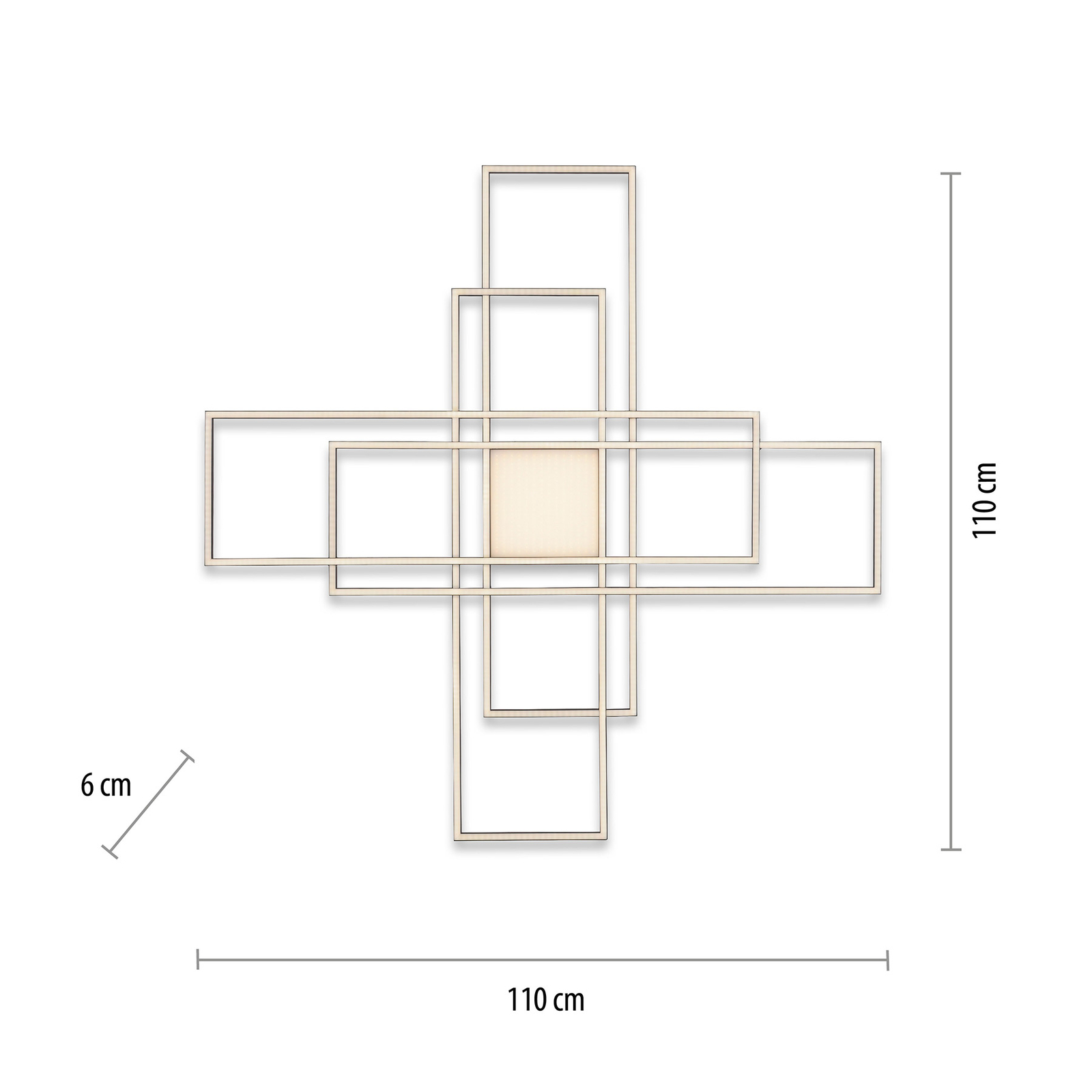 Paul Neuhaus Q-ASMIN LED-Deckenleuchte 110x110 cm