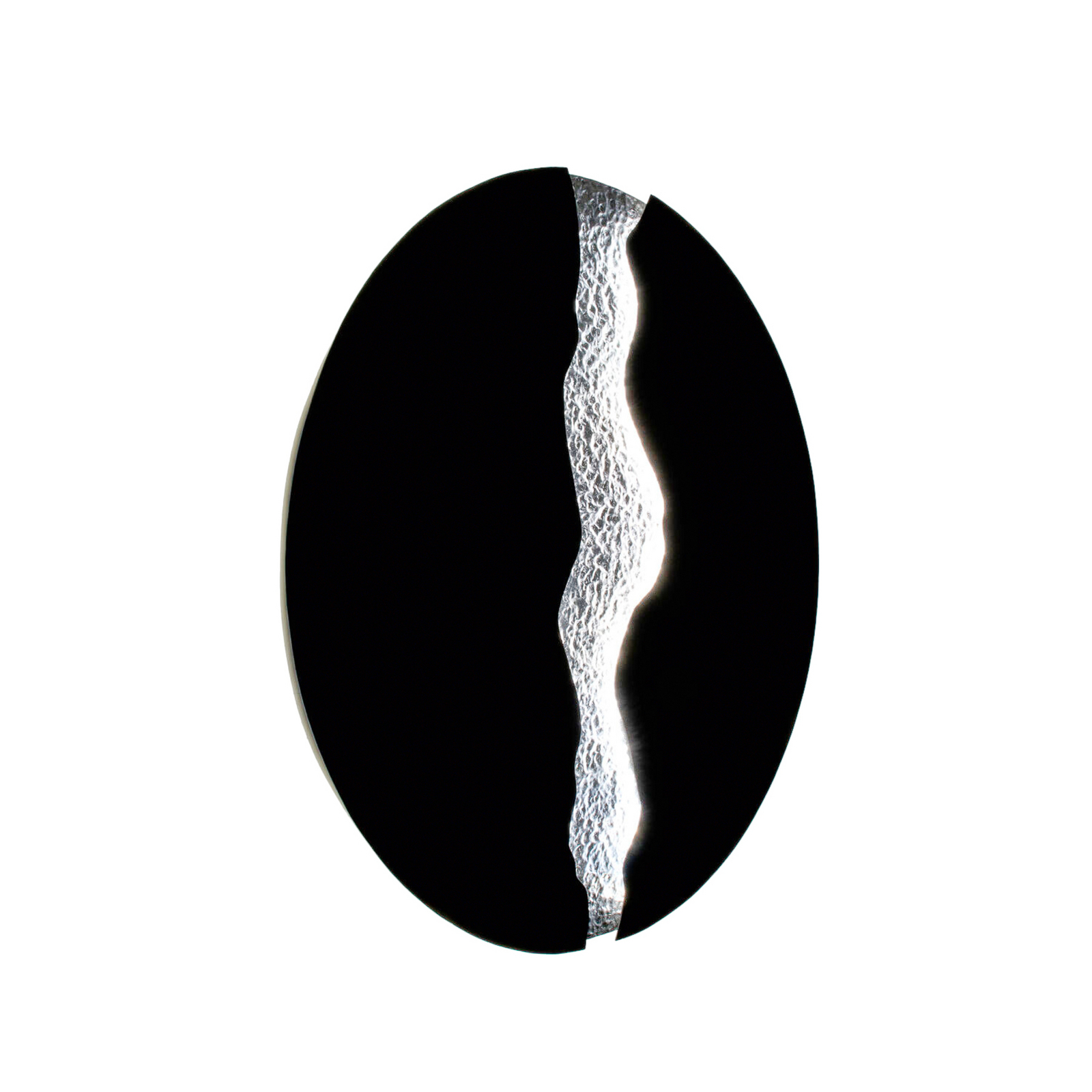 LED-Wandlampe LAVA, schwarz/silber, Ø 80 cm, Metall, dimmbar