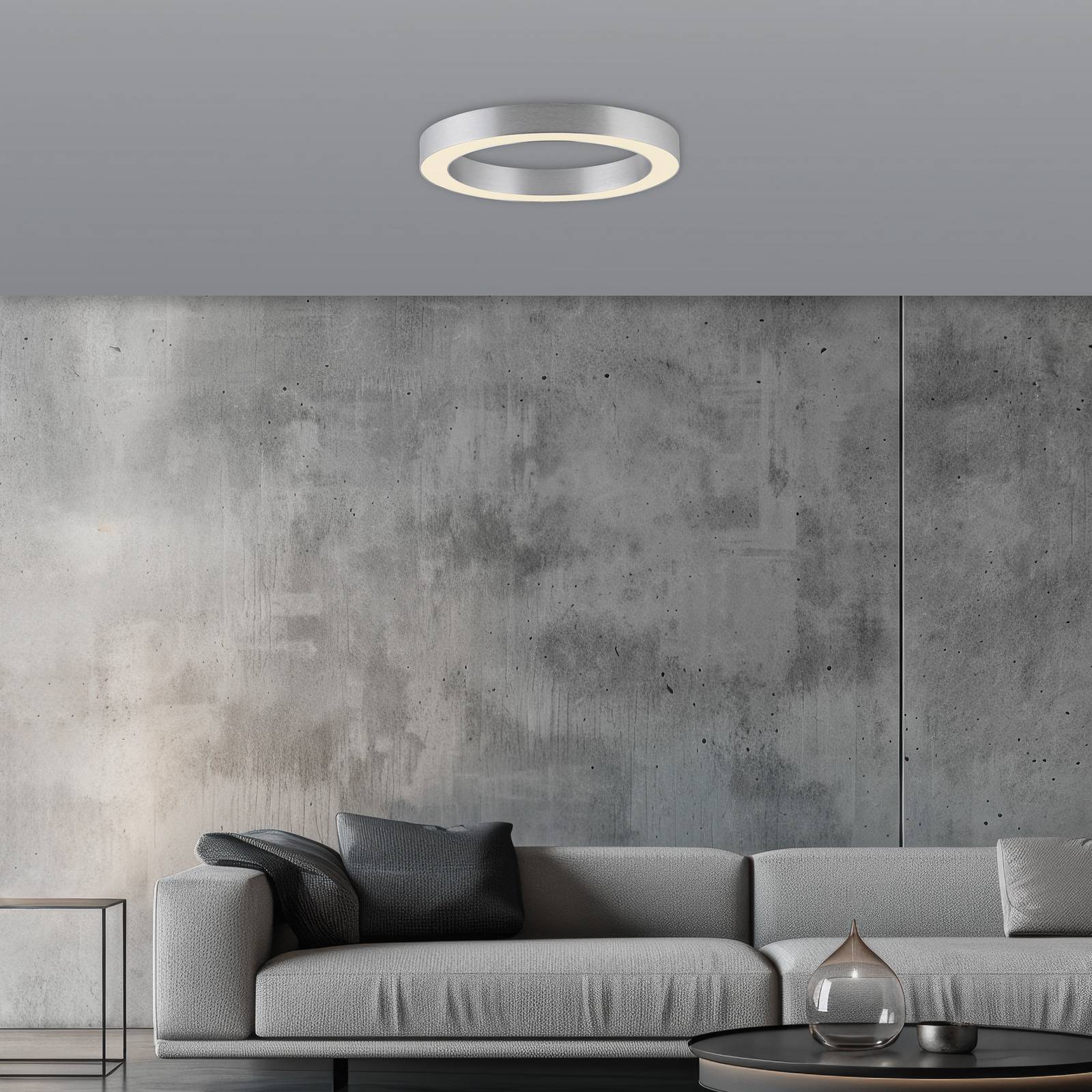 Lampa sufitowa LED PURE Lines, Ø 35 cm, kolor srebrny, CCT