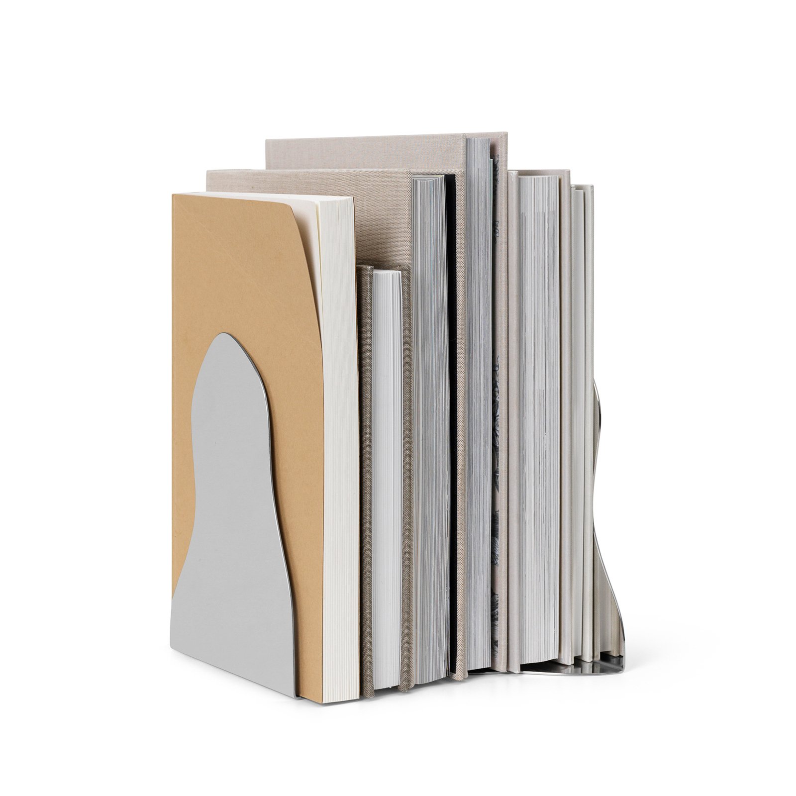 ferm LIVING Serre-livres Pond, acier, miroir, lot de 2