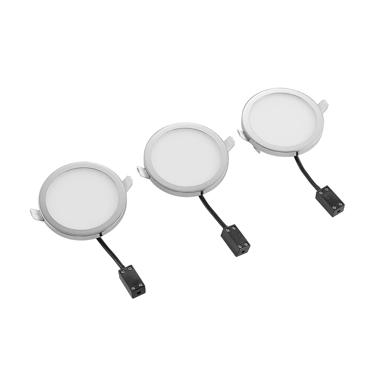 Lindby Skrolla -LED-uppovalaisin, Ip44, 3 kpl - moderni LED-alasvalo - upotettava LED valaisin - upotettavat valaisin - lamppu Kylpyhuone kromi, valkoinen