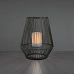 Светодиодна слънчева настолна лампа Mineros, сива, височина 30,5 cm