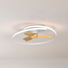 Ventilador de techo LED Ocean blanco/madera DC silencioso Ø 78 cm CCT