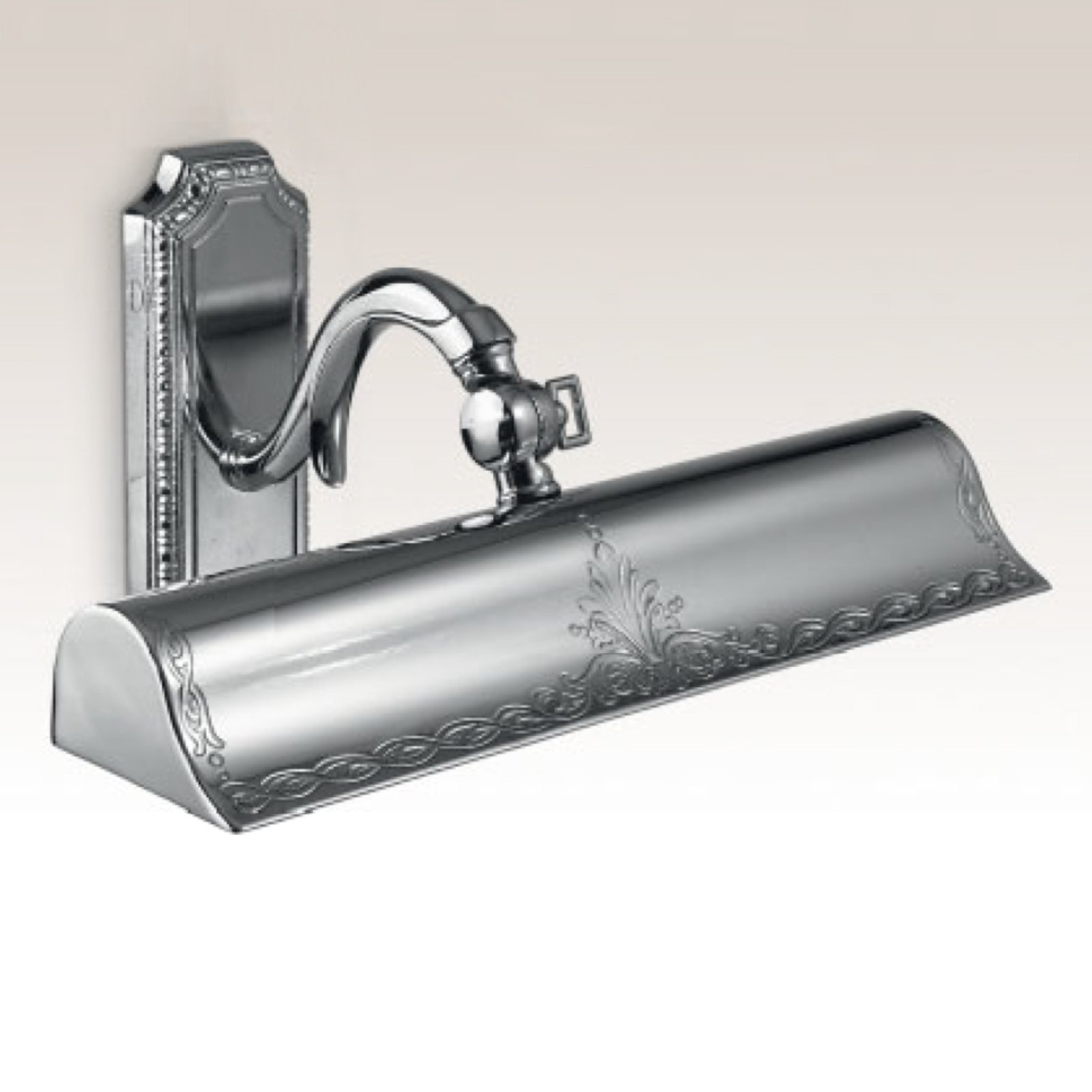 Cremasco Galleria picture light, chrome, 31 cm wide, for Living / Dining Room, brass, E14, 25 W, energy efficiency: A++, W: 31 cm, H: 16 cm