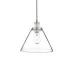 Piramide hanglamp, zilver/helder, glas, Ø 29 cm, E27