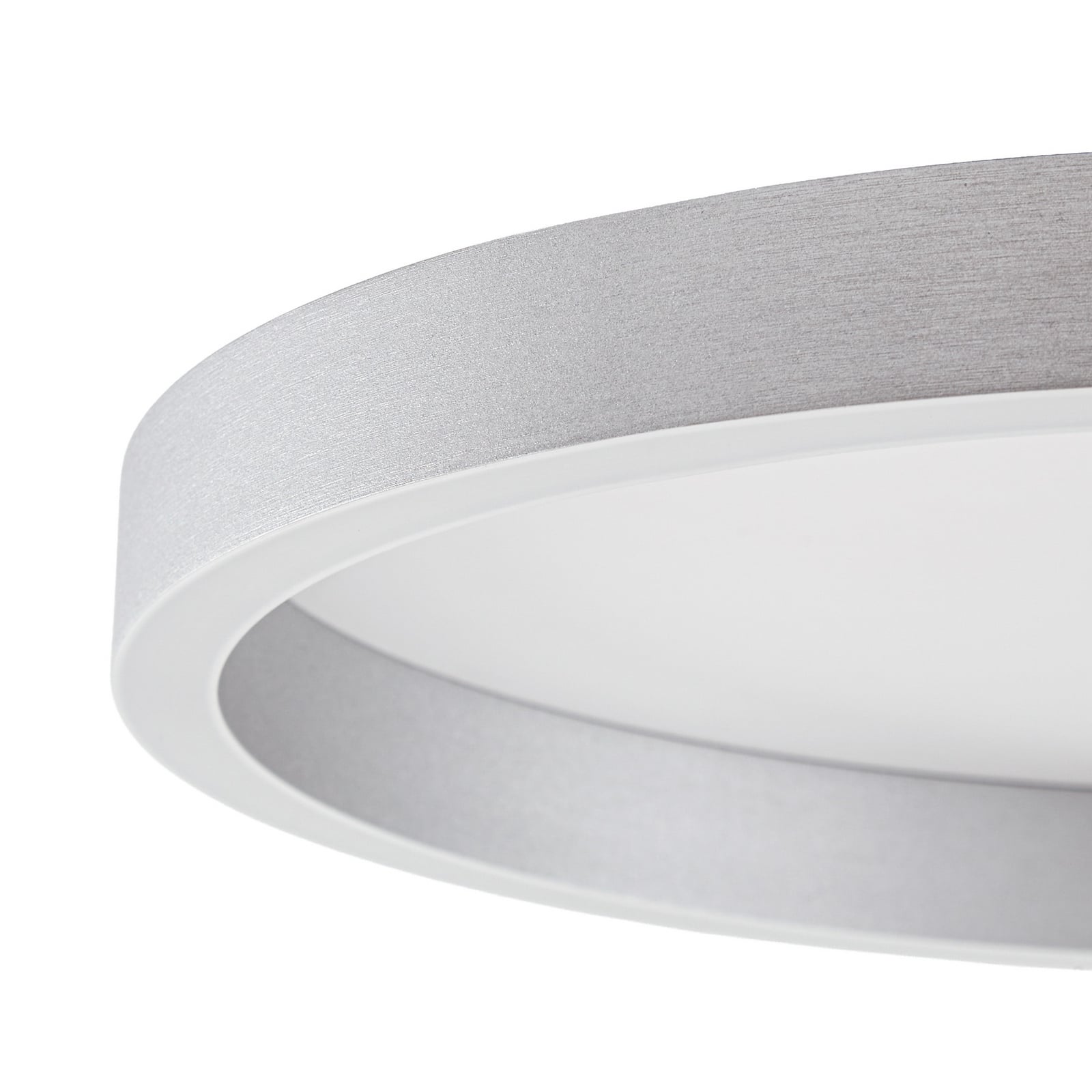 Plafoniera LED Rotundo, alluminio spazzolato, dimmerabile, Ø 40 cm - Lucande Plafoniera LED Rotundo, alluminio spazzolato, dimmerabile, Ø 40 cm - Lucande