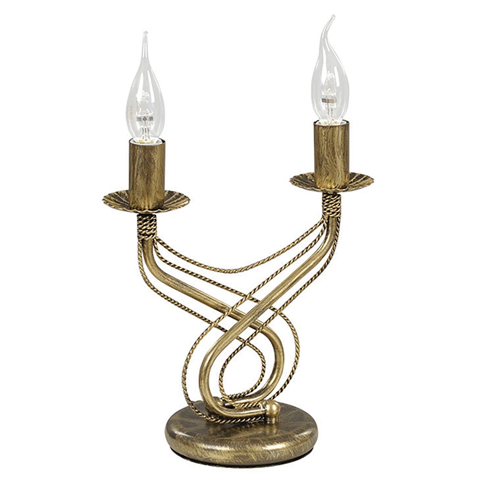 Tischleuchte Tori in Kerzenhalter-Optik, gold