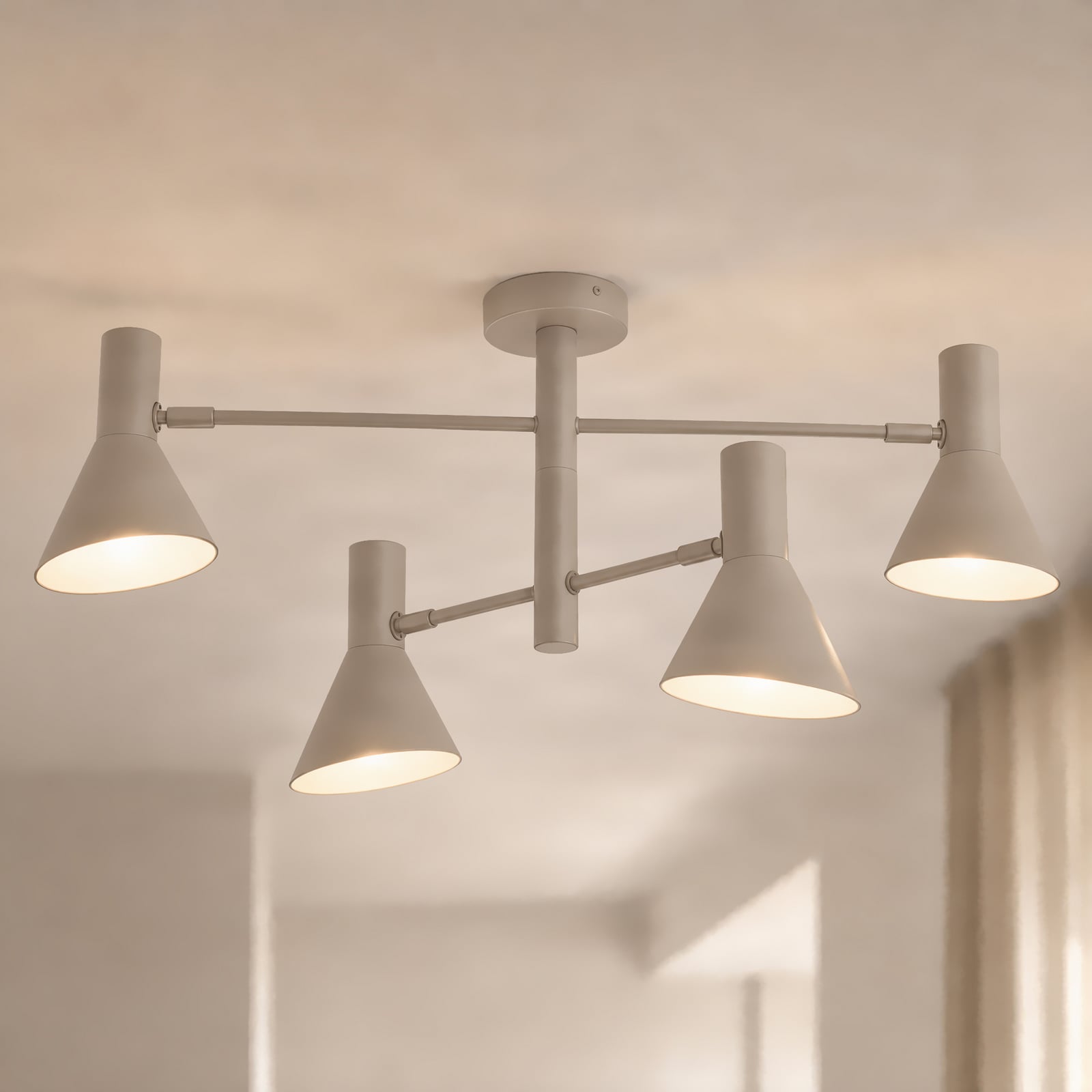 Nola Faretto da soffitto Milia, a 4 luci, beige, E14, metallo Nola Faretto da soffitto Milia, a 4 luci, beige, E14, metallo