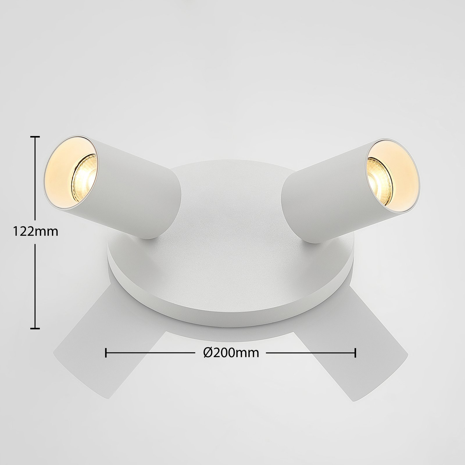 Arcchio Strahler Brinja, weiß, rund, Ø 6 cm, 2-flg., GU10