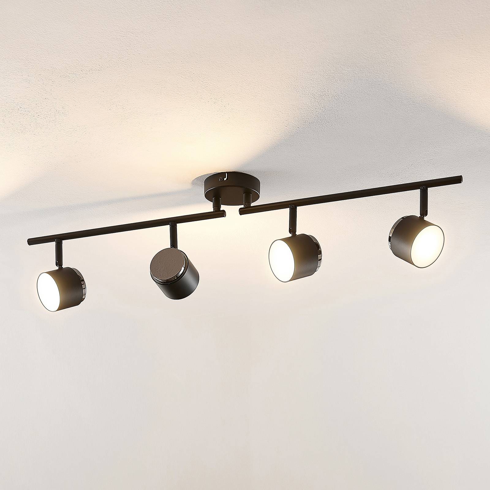 Lindby Marrie LED-spot, svart, 4 lampor