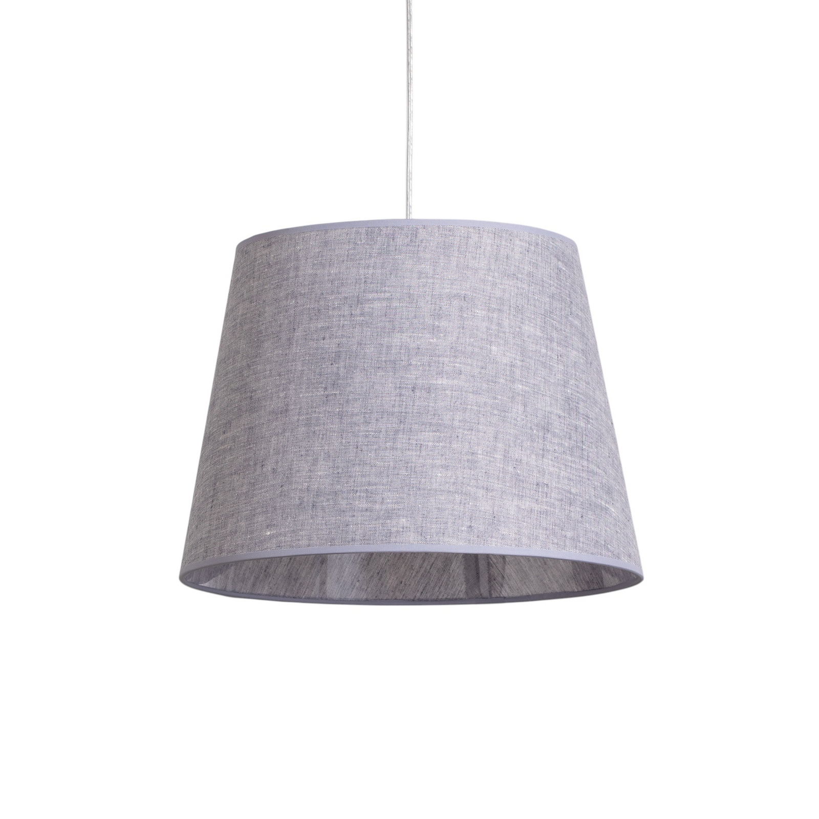 Závesné svietidlo Ascot, Ø 38 cm, sivé, textilné, decentralizované