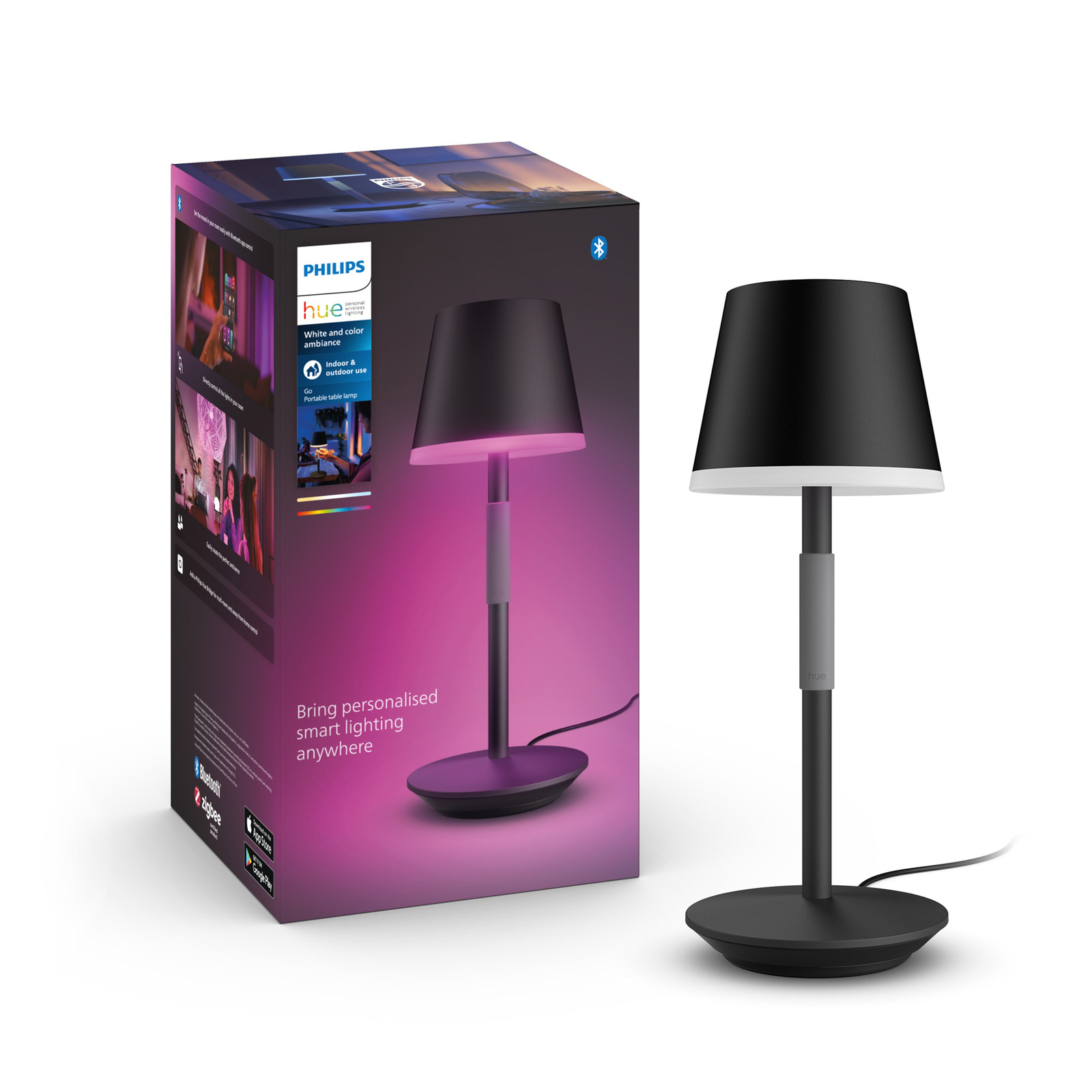 Hue Go Portable Pöytävalaisin White&Color Amb. Black - Philips Hue
