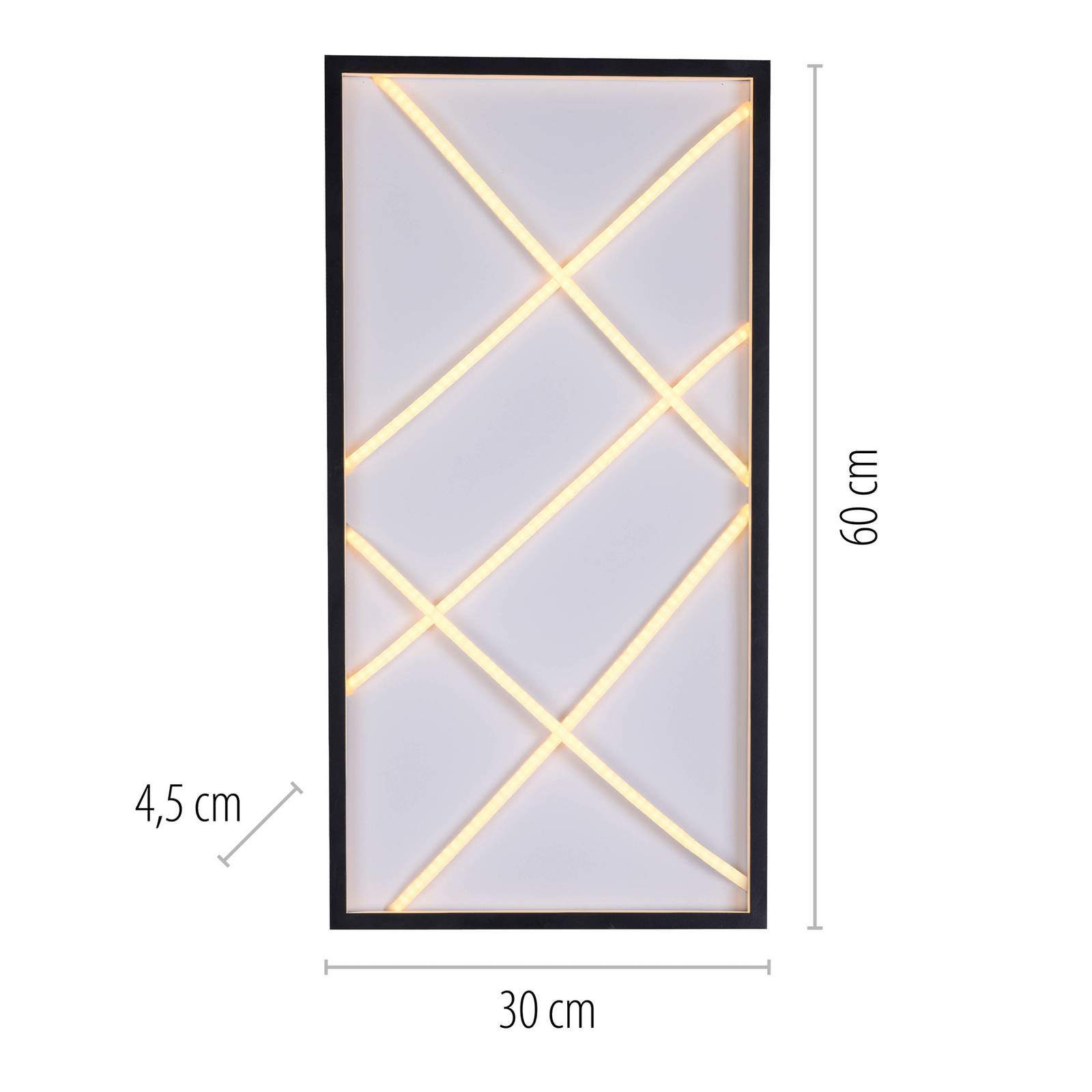 JUST LIGHT. lampa sufitowa LED Mikado, 60 x 30 cm, czarne