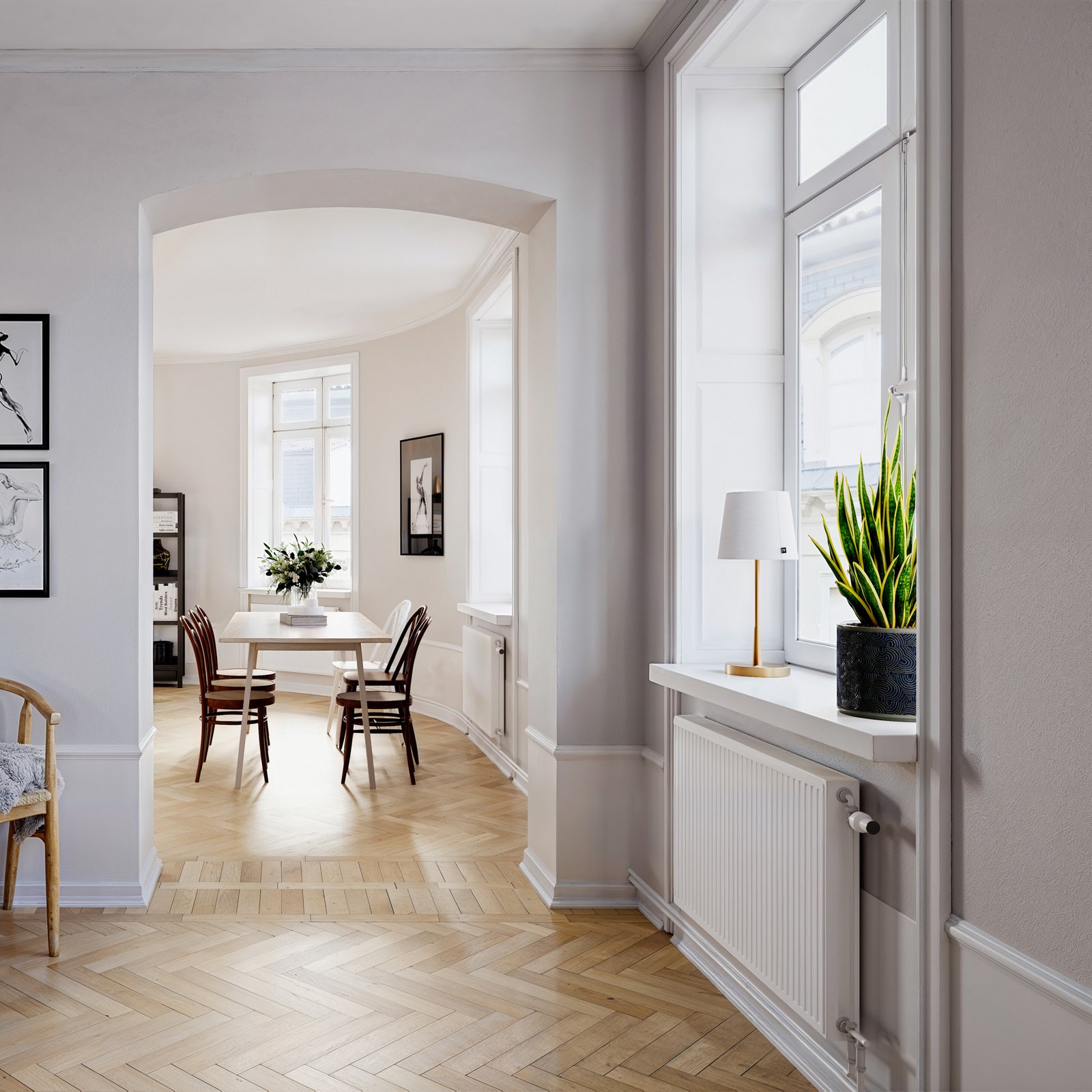 By Rydens laualamp Lumi, 49 cm, kuldne/valge, tekstiil