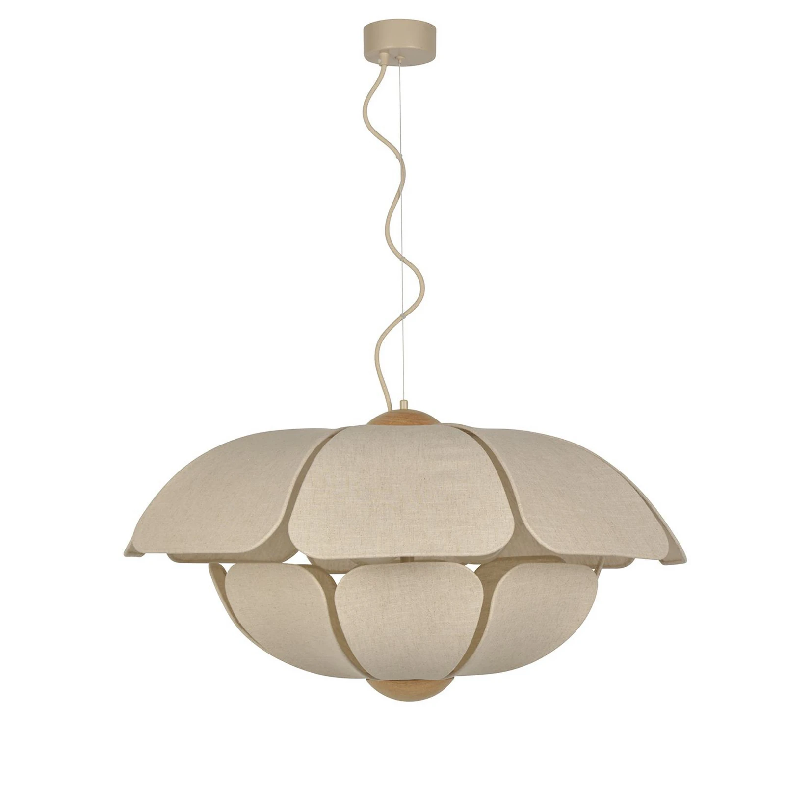 MARKET SET Hängelampe Coquillage, 70 cm cremefarben, Leinen