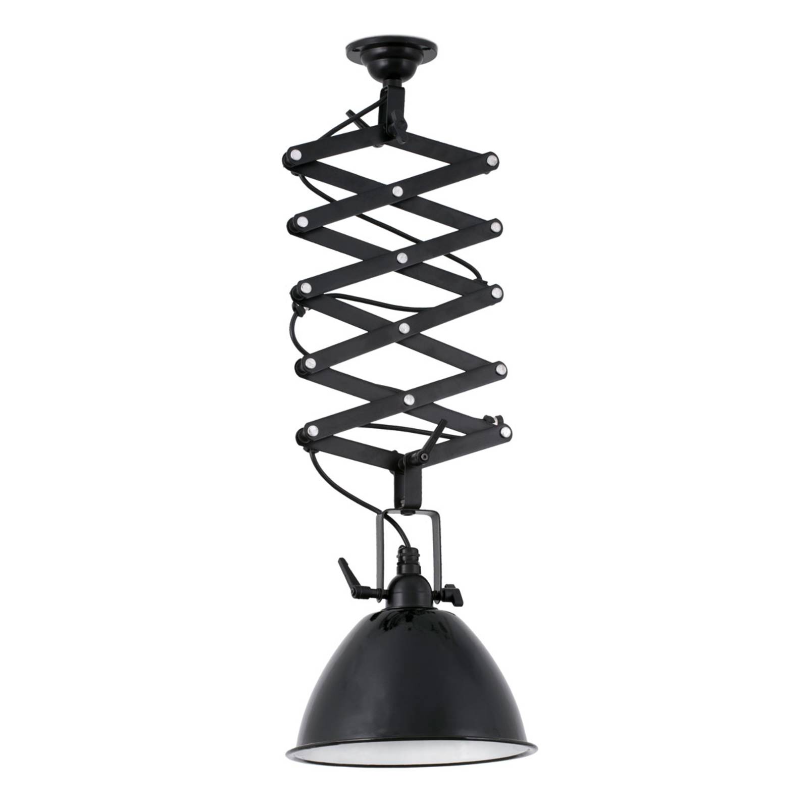 Hanglamp Mou, in hoogte verstelbaar in zwart