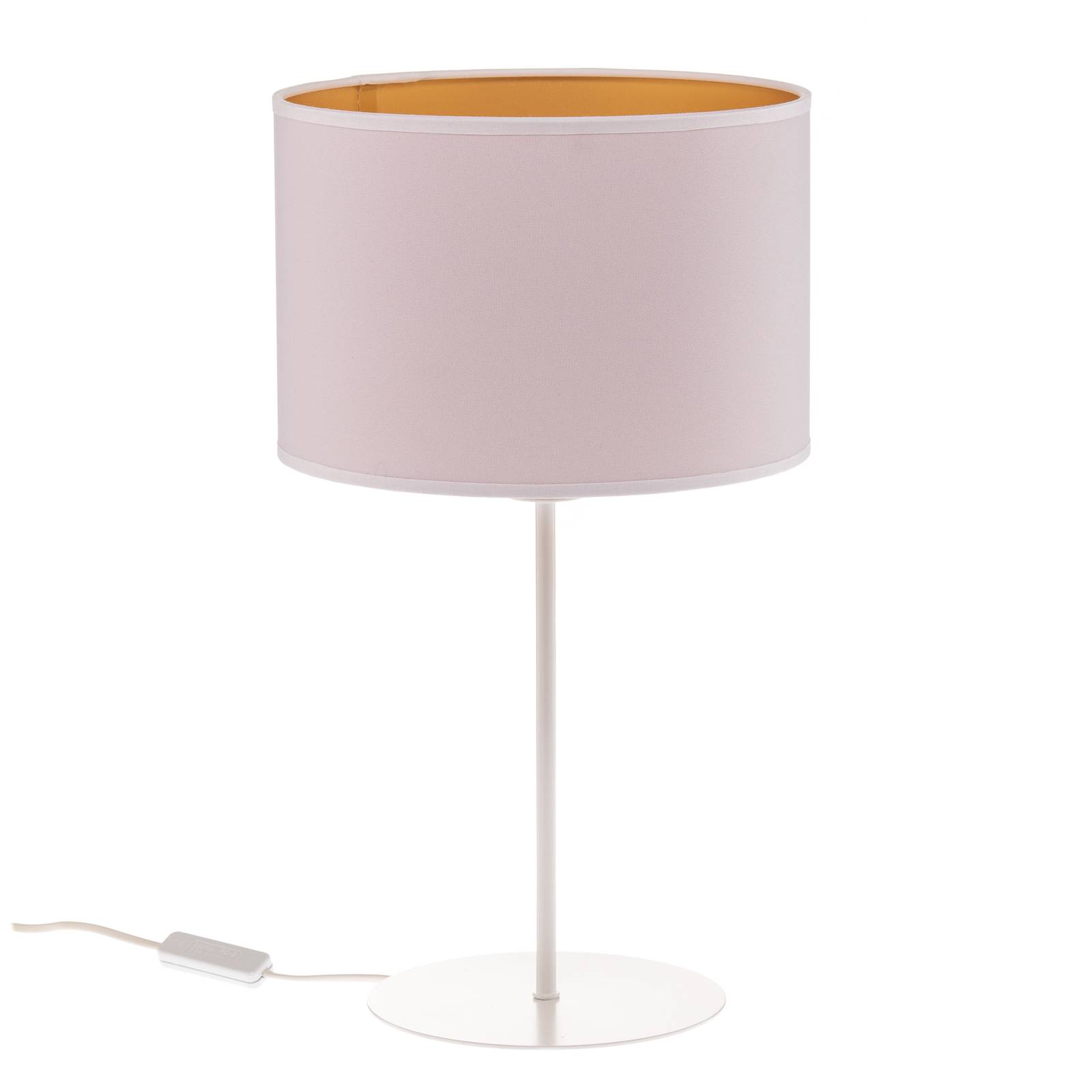 Roller asztali lámpa, fehér/arany, 50 cm magas
